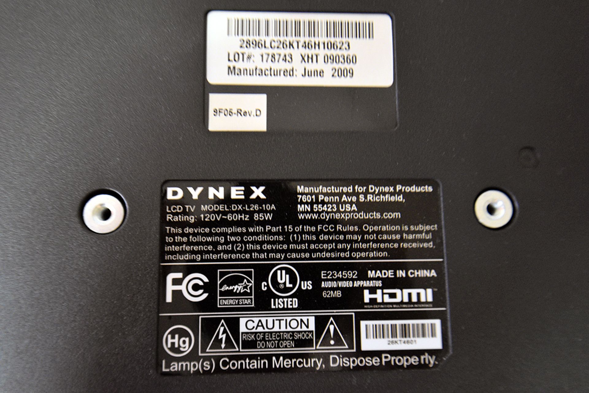 Dynex 26" LCD TV - Image 2 of 4