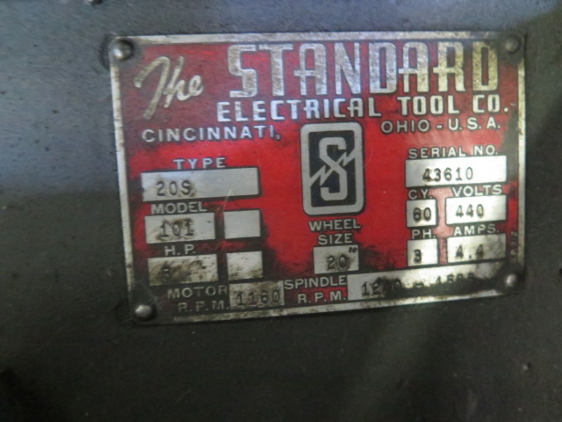 Standard Type 20S 20” Grinder s/n 43610 w/ Coolant (SOLD AS-IS - NO WARRANTY) - Image 8 of 8