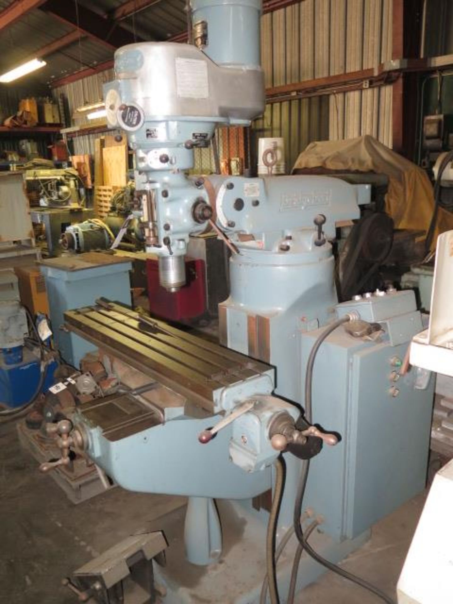 Bridgeport Vertical Mill s/n 157150 w/ 1.5Hp Motor, 60-4200 RPM, Power Feed, 9” x 42”, SOLD AS IS - Image 2 of 8