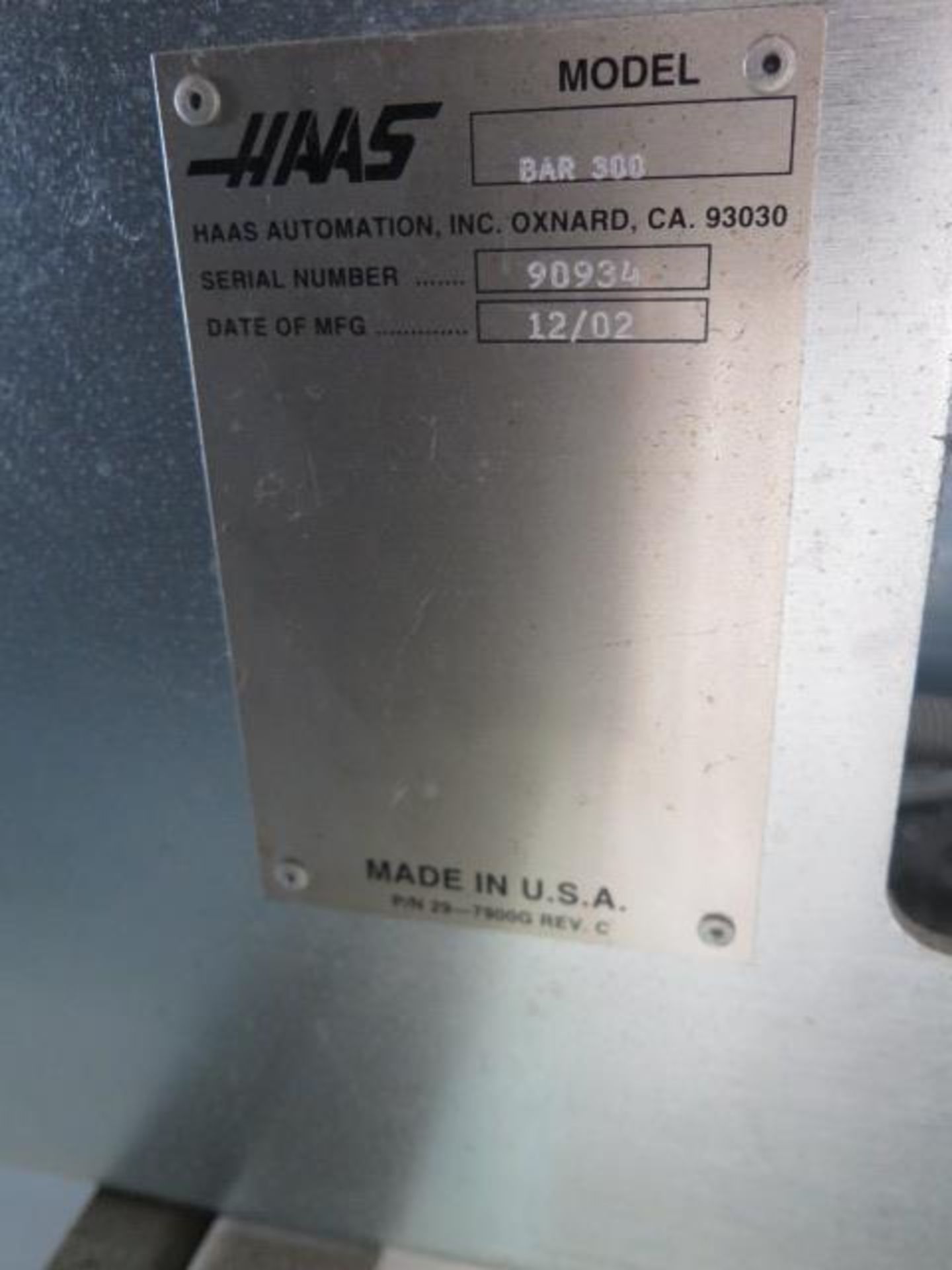 Haas ServoBar 300 Automatic Bar Loader / Feeder (SOLD AS-IS - NO WARRANTY) - Image 7 of 7