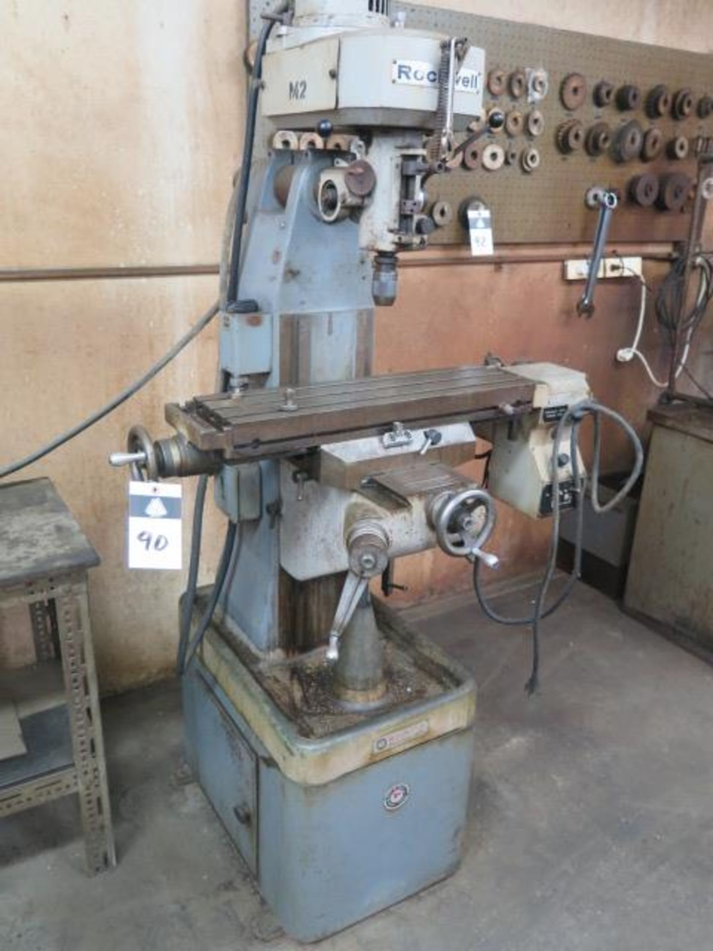 Rockwell Ram Style Vertical Mill w/ 370-6300 RPM, 6-Speeds, R8 Spindle, Power Feed, SOLD AS IS