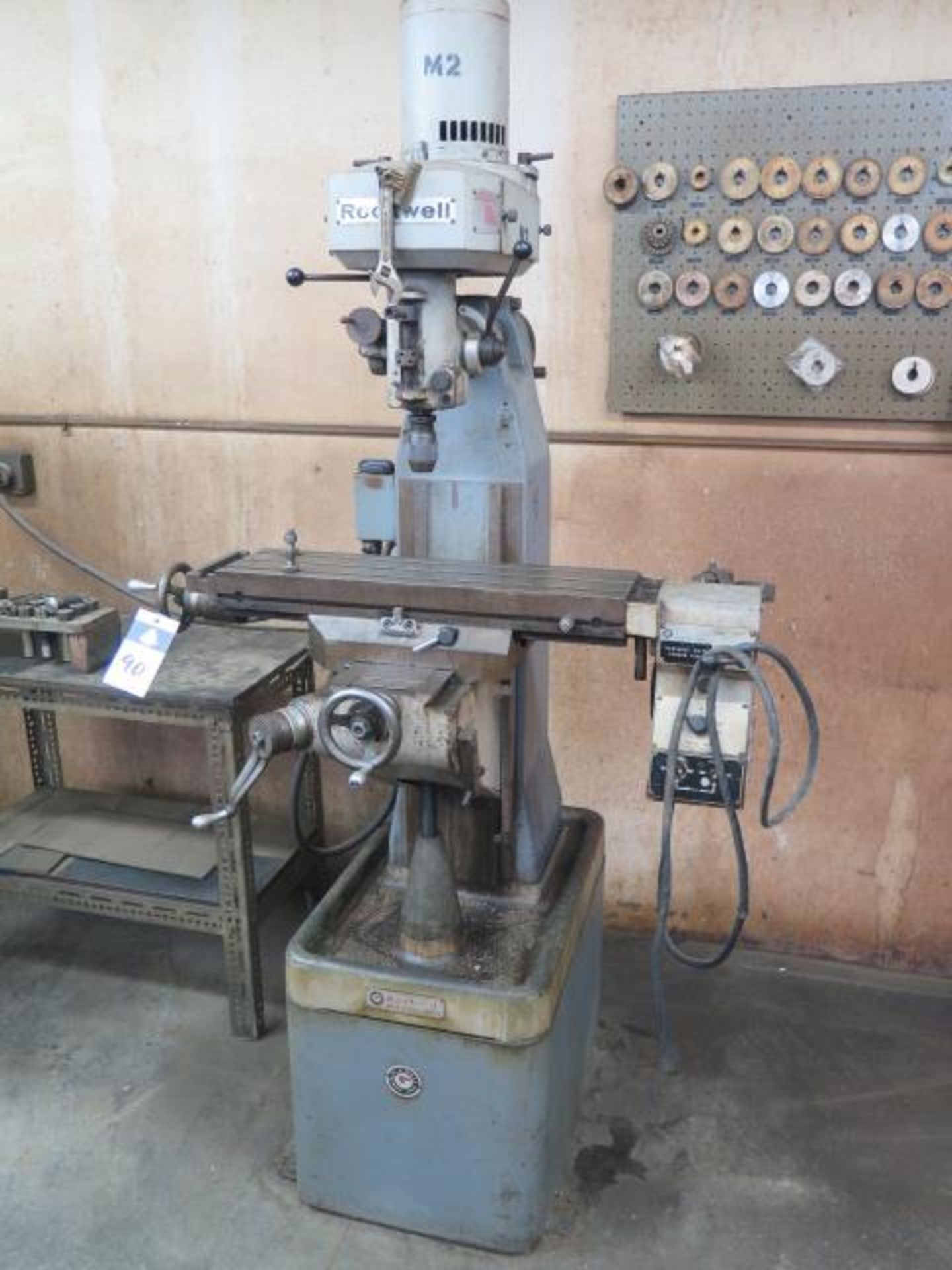 Rockwell Ram Style Vertical Mill w/ 370-6300 RPM, 6-Speeds, R8 Spindle, Power Feed, SOLD AS IS - Image 2 of 10