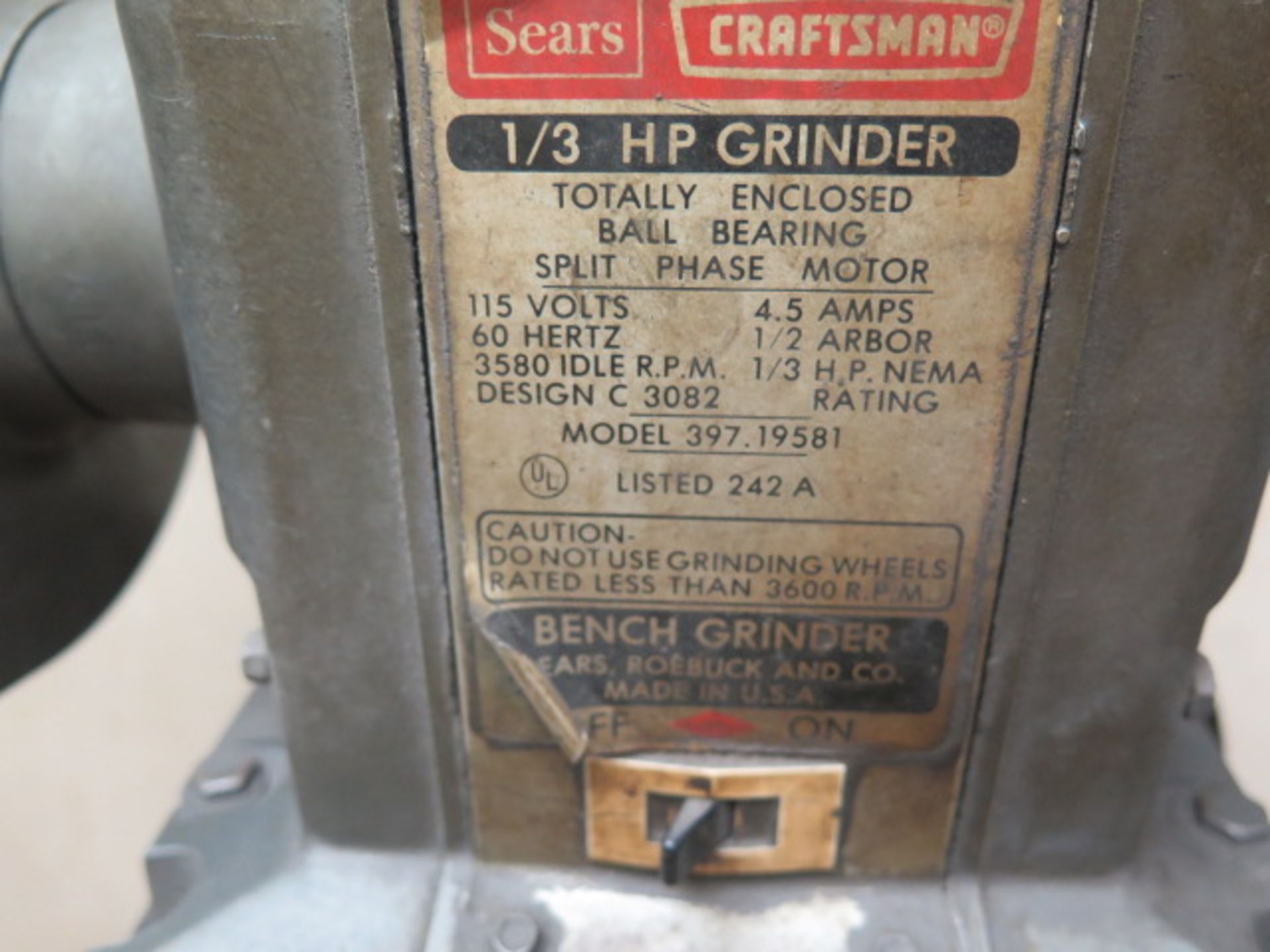 Craftsman 6” Pedestal Grinder (SOLD AS-IS - NO WARRANTY) - Image 5 of 5