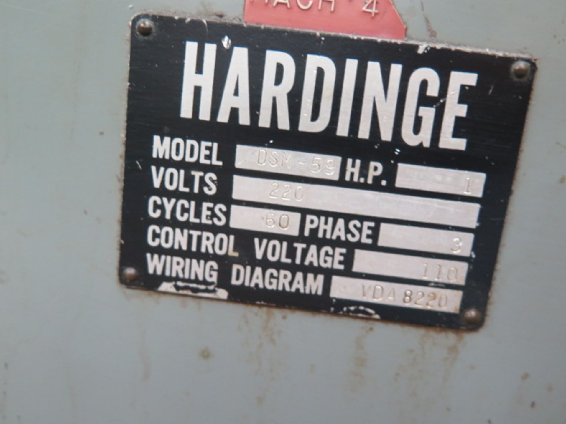 Hardinge DSM-59 Narrow Bed Second OP Lathe s/n DV-59-10396 w/ 240-3500 RPM, 5C SOLD AS IS - Image 9 of 9