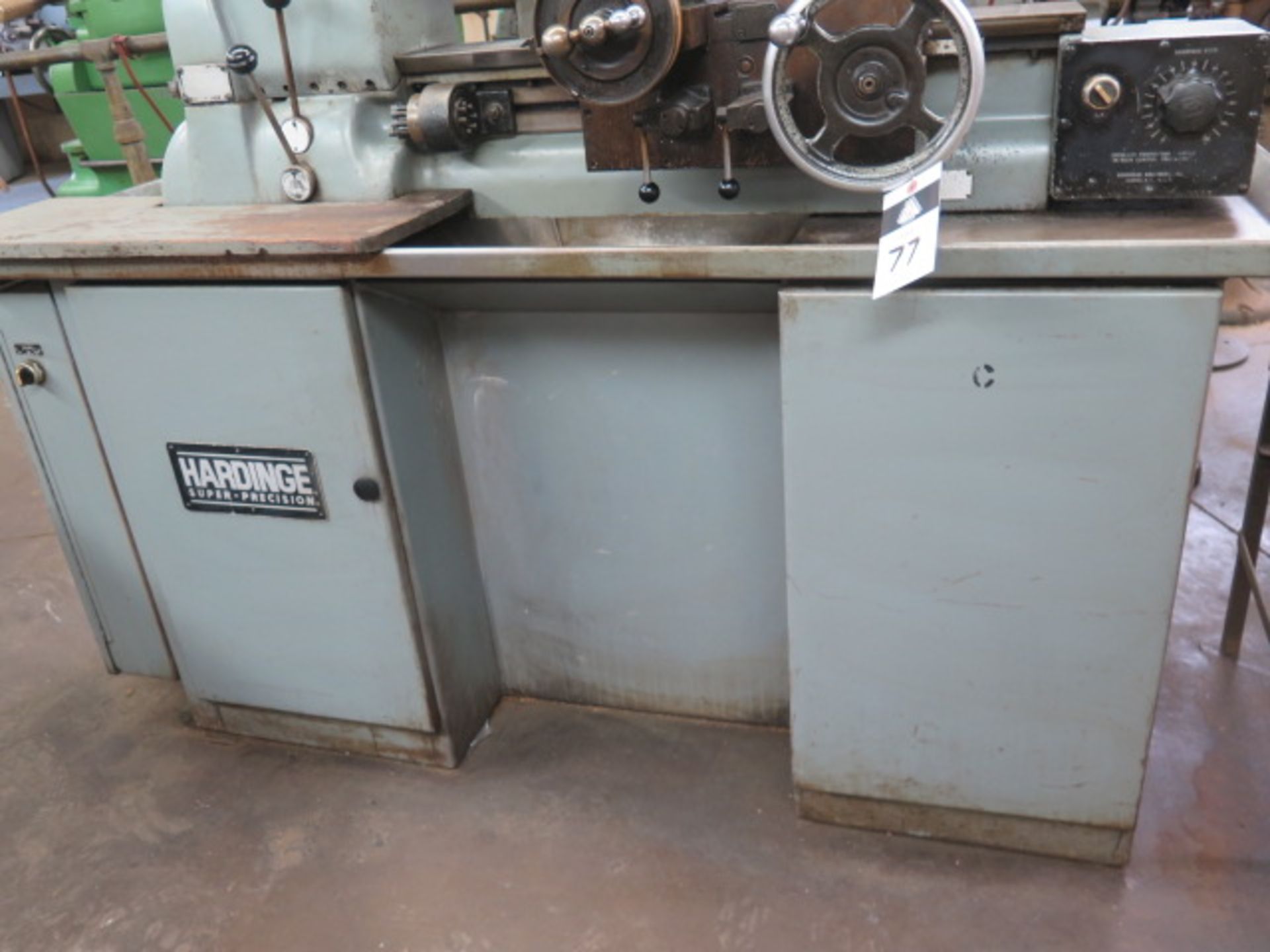 Hardinge HC Hand Chucker s/n HC-5029-T w/ Threading Attachment, 125-3000 RPM, 5C SOLD AS IS - Image 4 of 14