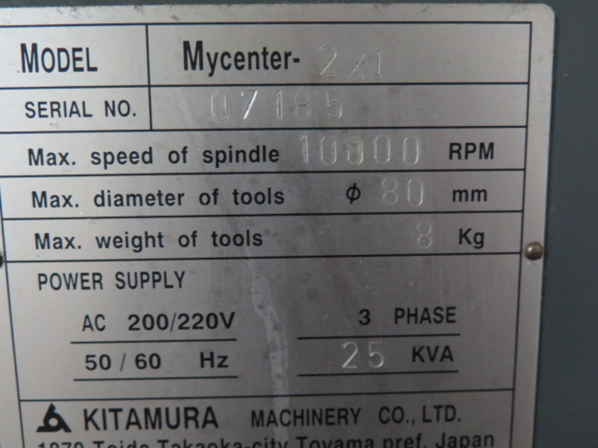 1999 Kitamura Mycenter-2Xi CNC VMC s/n 07185 w/ Fanuc Series 16i-M Controls, SOLD AS IS - Image 22 of 22