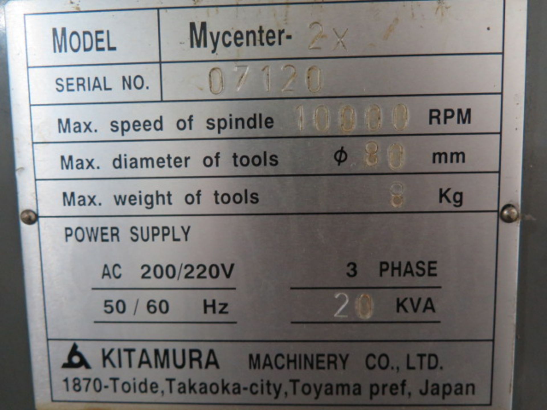 1998 Kitamura Mycenter-2X CNC VMC s/n 07120 w/ Yasnac i80 Controls, 20-Station, SOLD AS IS - Image 23 of 23