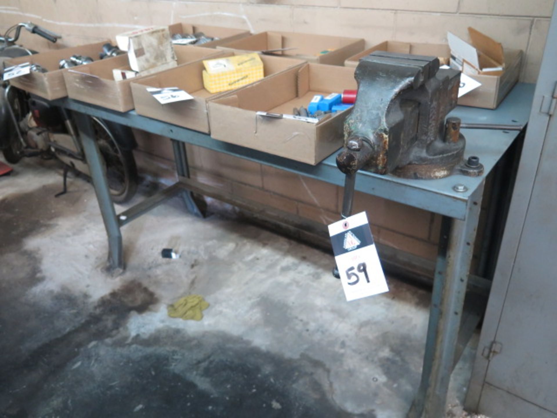 4" Bench Vise w/ Work Bench (SOLD AS-IS - NO WARRANTY)
