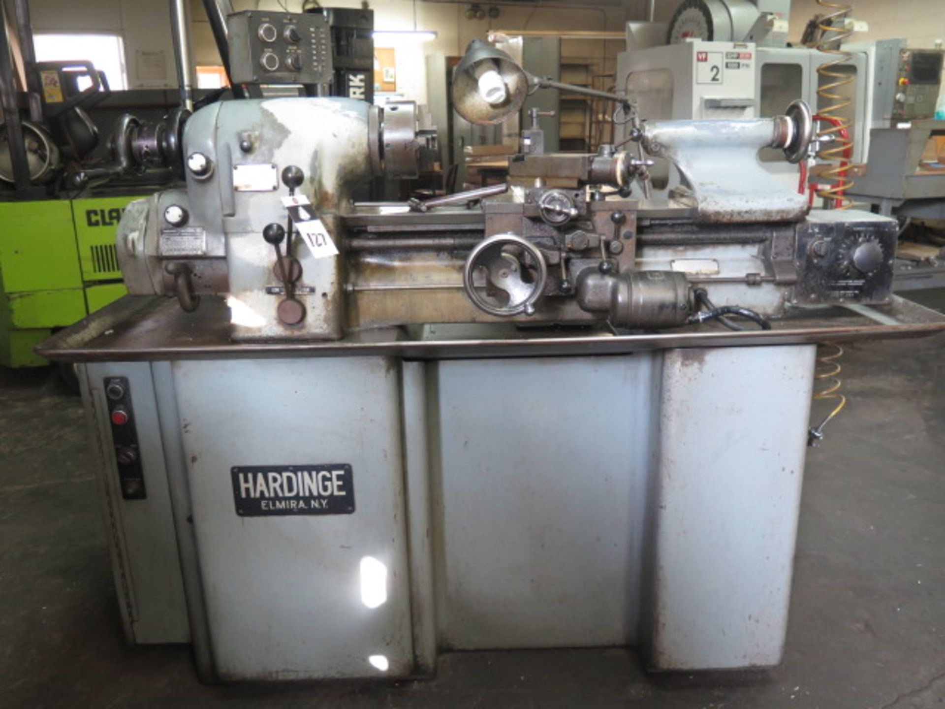 Hardinge HLV-H Tool Room Lathe s/n HLV-H-3244 w/ 125-3000 RPM, Inch Threading, Tailstock, SOLD AS IS