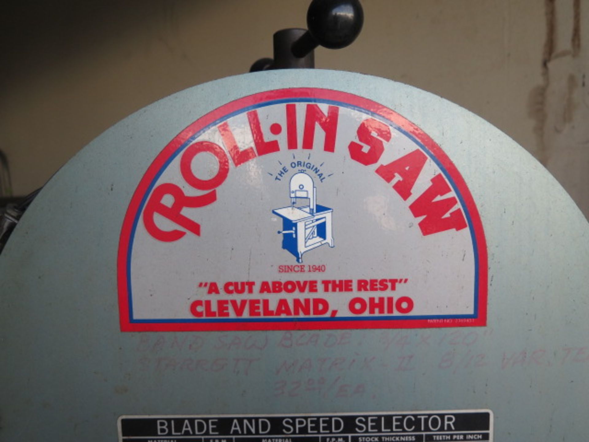 Roll-In Vertical Band Saw w/ Manual Clamping (SOLD AS-IS - NO WARRANTY) - Image 5 of 5