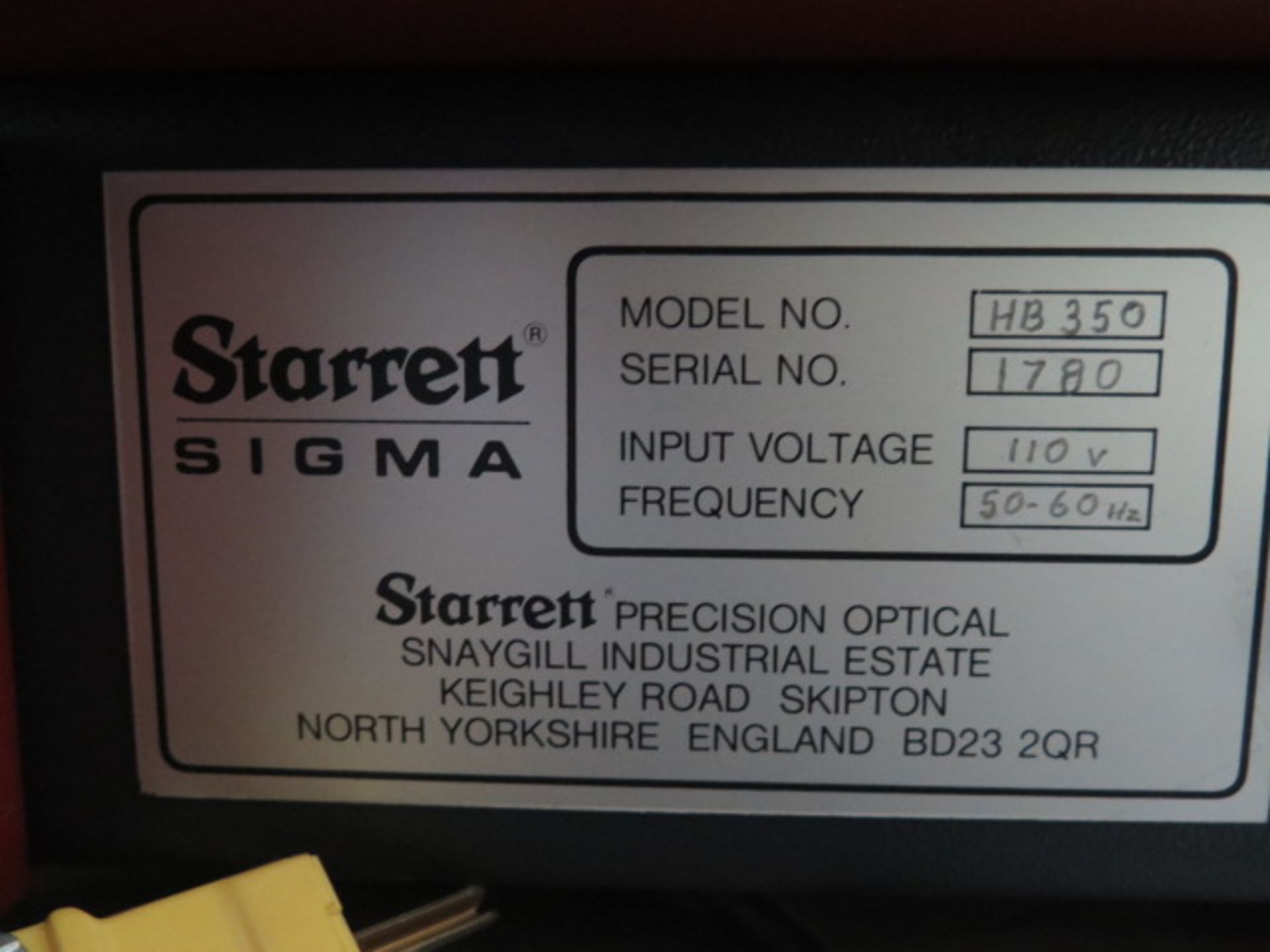 Starrett HB350 Table Model Optical Comparator w/ Quadra-Chek 2000 Programmable DRO (SOLD AS-IS - - Image 9 of 9