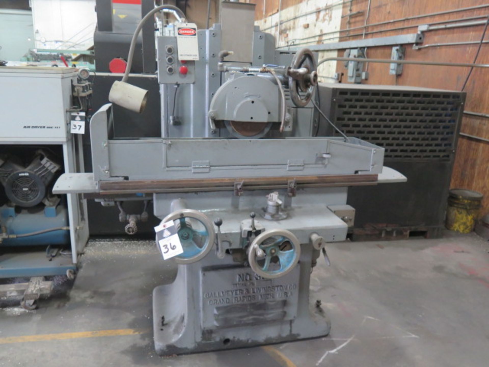 Gallmeyer & Livingston No. 36 10” x 24” Auto Surface Grinder w/ Electromagnetic Chuck, SOLD AS IS