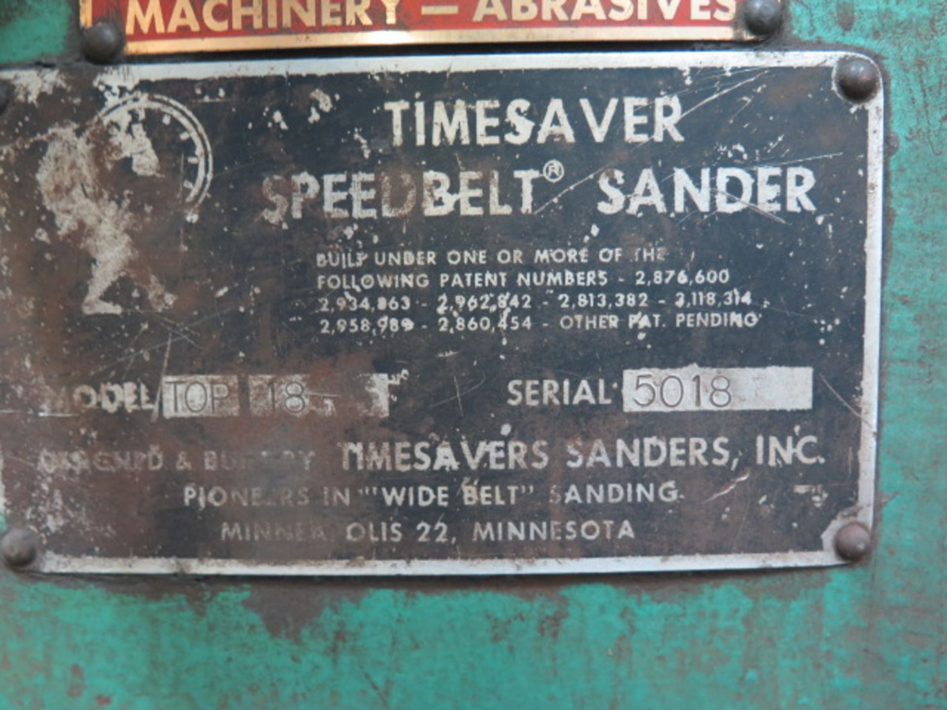 Timesavers TOP-18 18” “Speedbelt” Sander s/n 5018 w/ 18” Belt Feed (SOLD AS-IS - NO WARRANTY) - Image 8 of 8