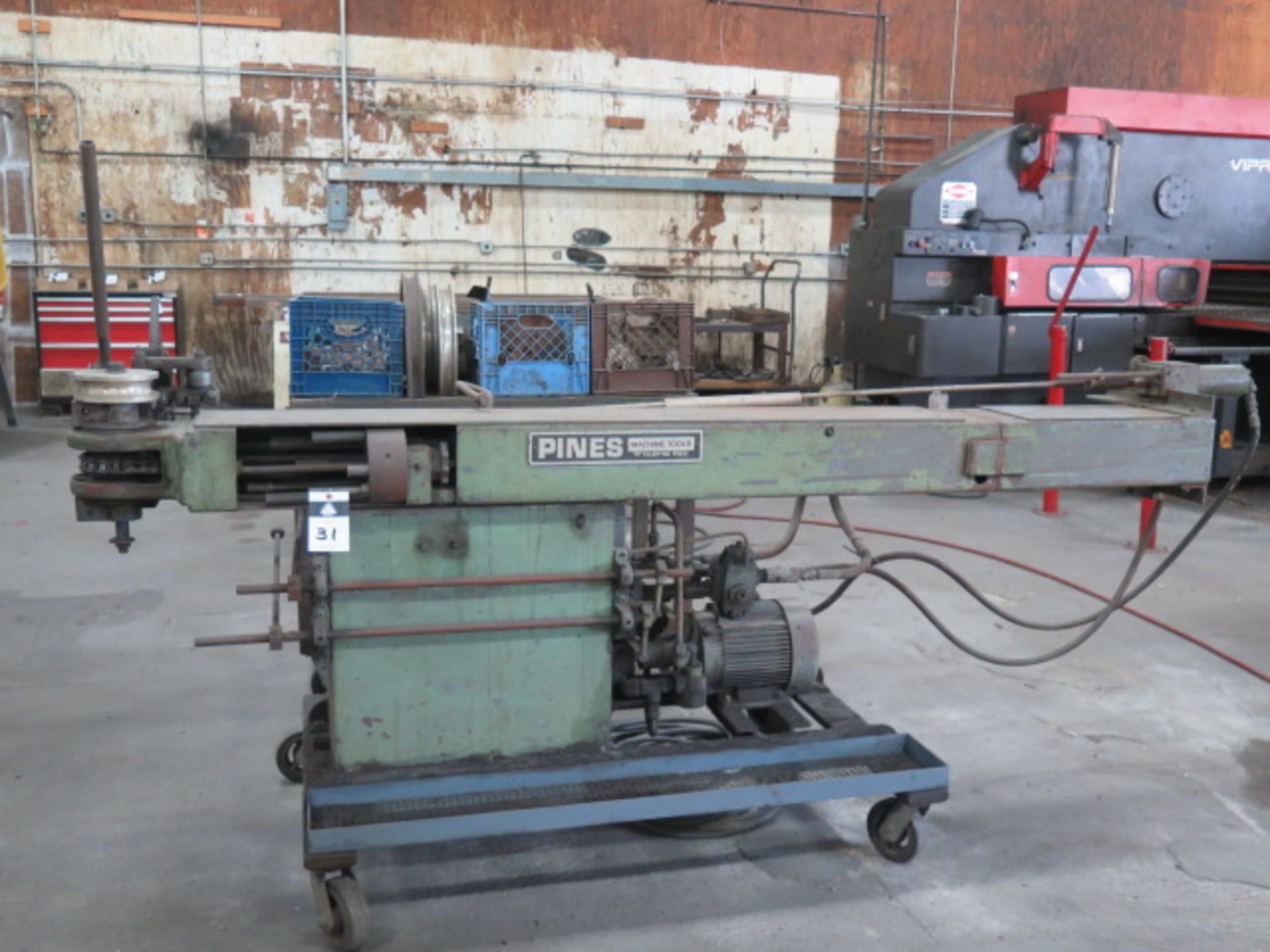 Pines M05115 Hydraulic Pipe and Tube Bender s/n 10100-70261 w/ Bending Dies to 1 ½” Dia, SOLD AS IS