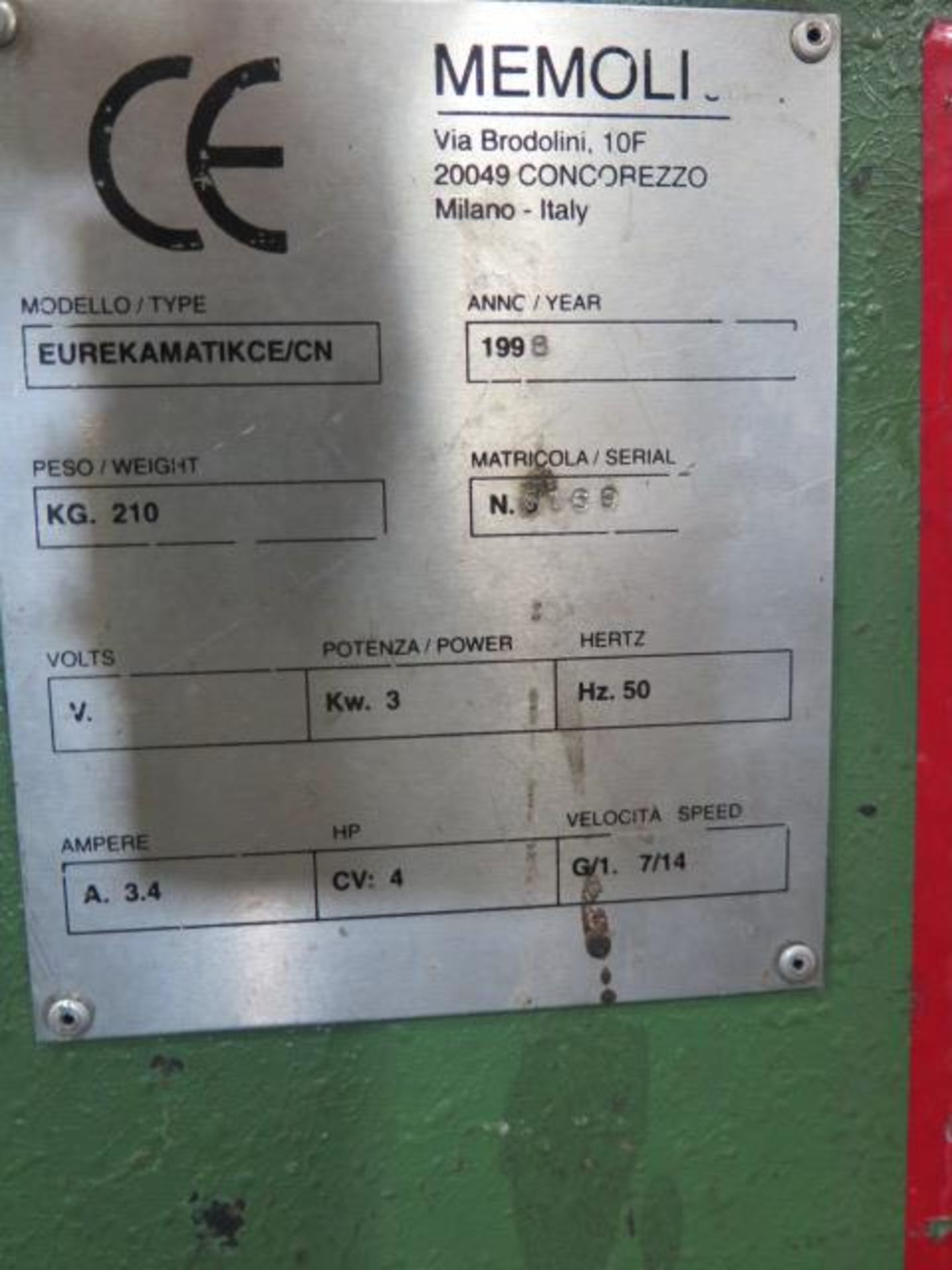 Memoli “Eurekamatikce/CN” Hyd Pipe and Tube Bender s/n 1069 w/ DigControls and Tooling, SOLD AS IS - Image 10 of 10