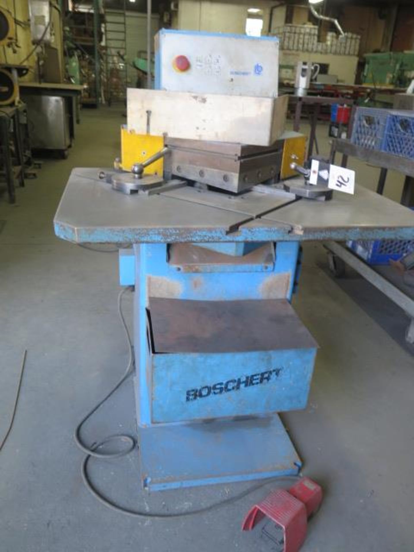 Boschert LB12 9” x 9” Hydraulic Corner Notcher s/n 2672 w/ Fence System (SOLD AS-IS - NO WARRANTY)