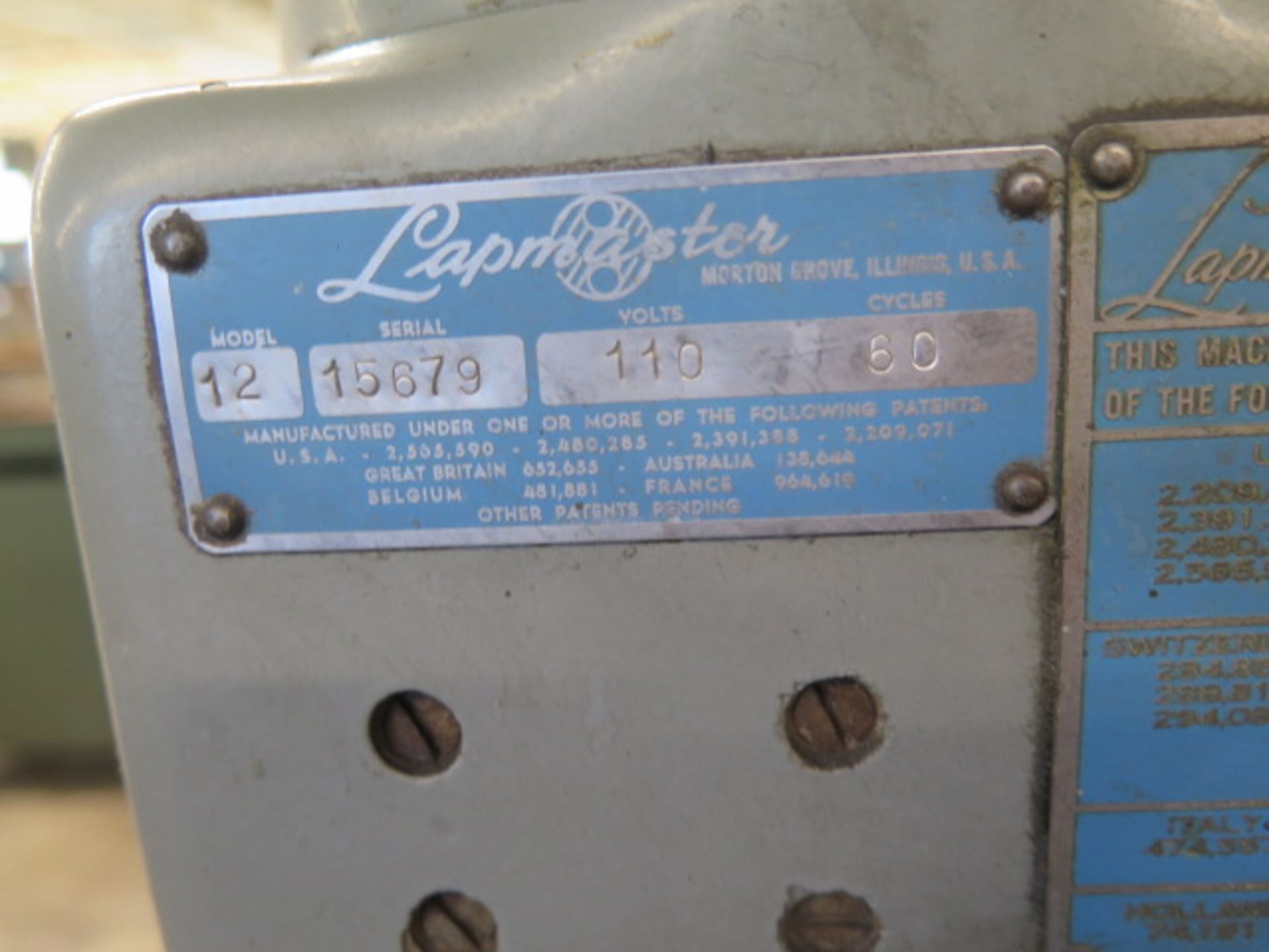 Crane “Lapmaster 12” 12” Lapping Machine w/ Compound Dispenser (SOLD AS-IS - NO WARRANTY) - Image 7 of 7