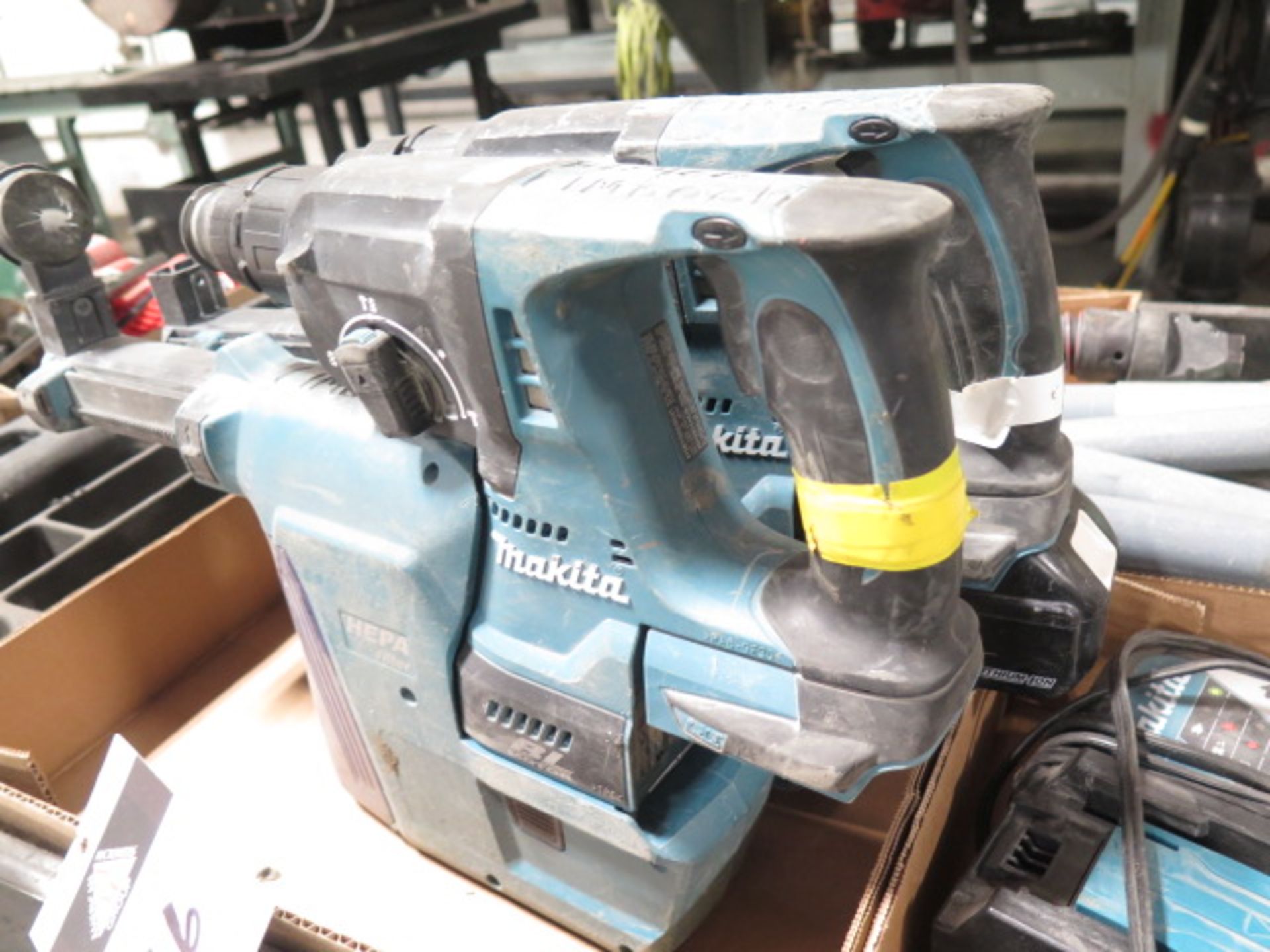 Makita 18V Rotary Hammers (2) w/ Dust Extractors, Battery and Chargers (SOLD AS-IS - NO WARRANTY) - Image 5 of 6