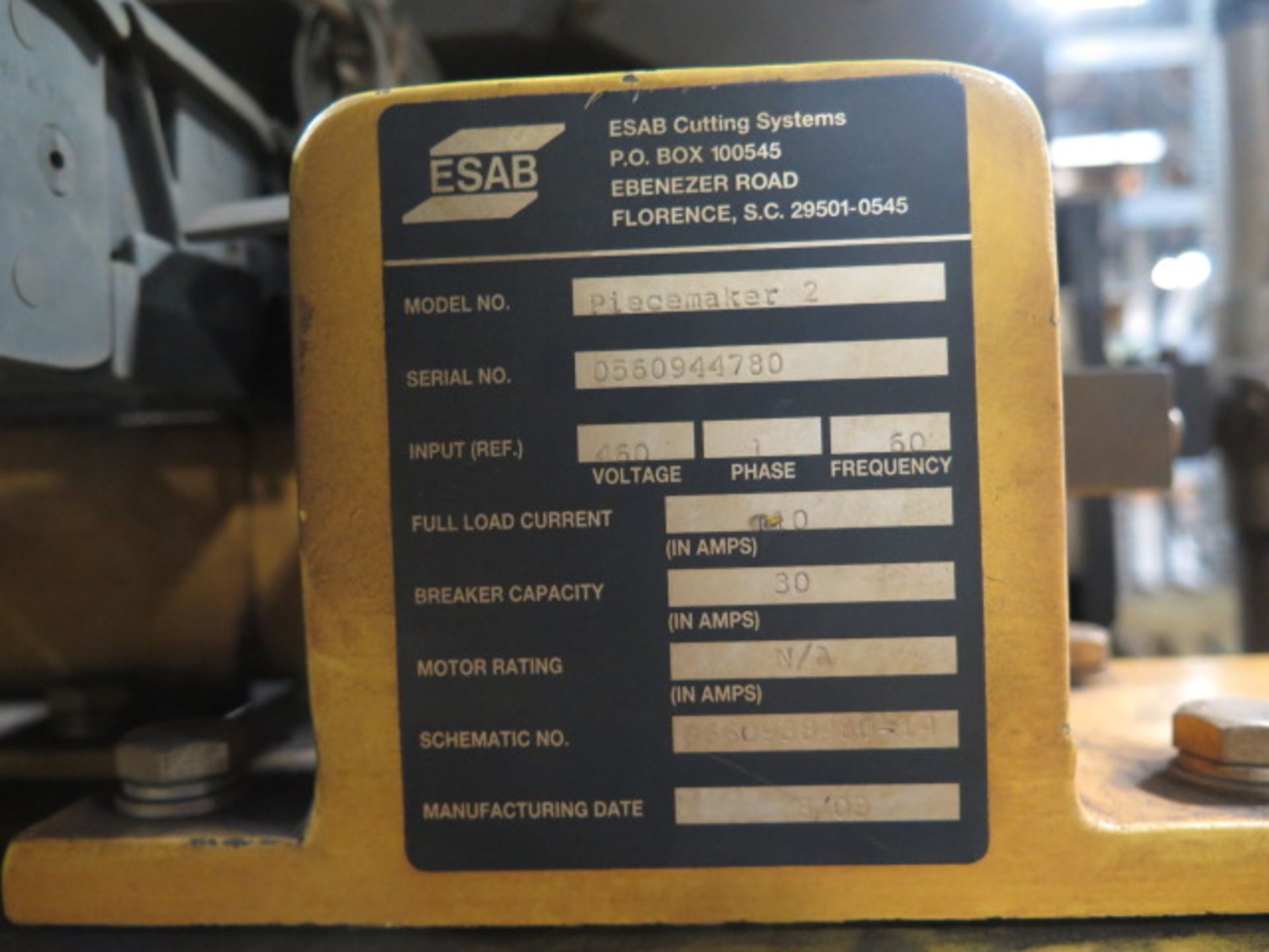 2008 Esab "Piecemaker 2" CNC Plasma Table s/n 0560944780 w/ Esab CNC, Hypertherm PowerMa, SOLD AS IS - Image 15 of 15