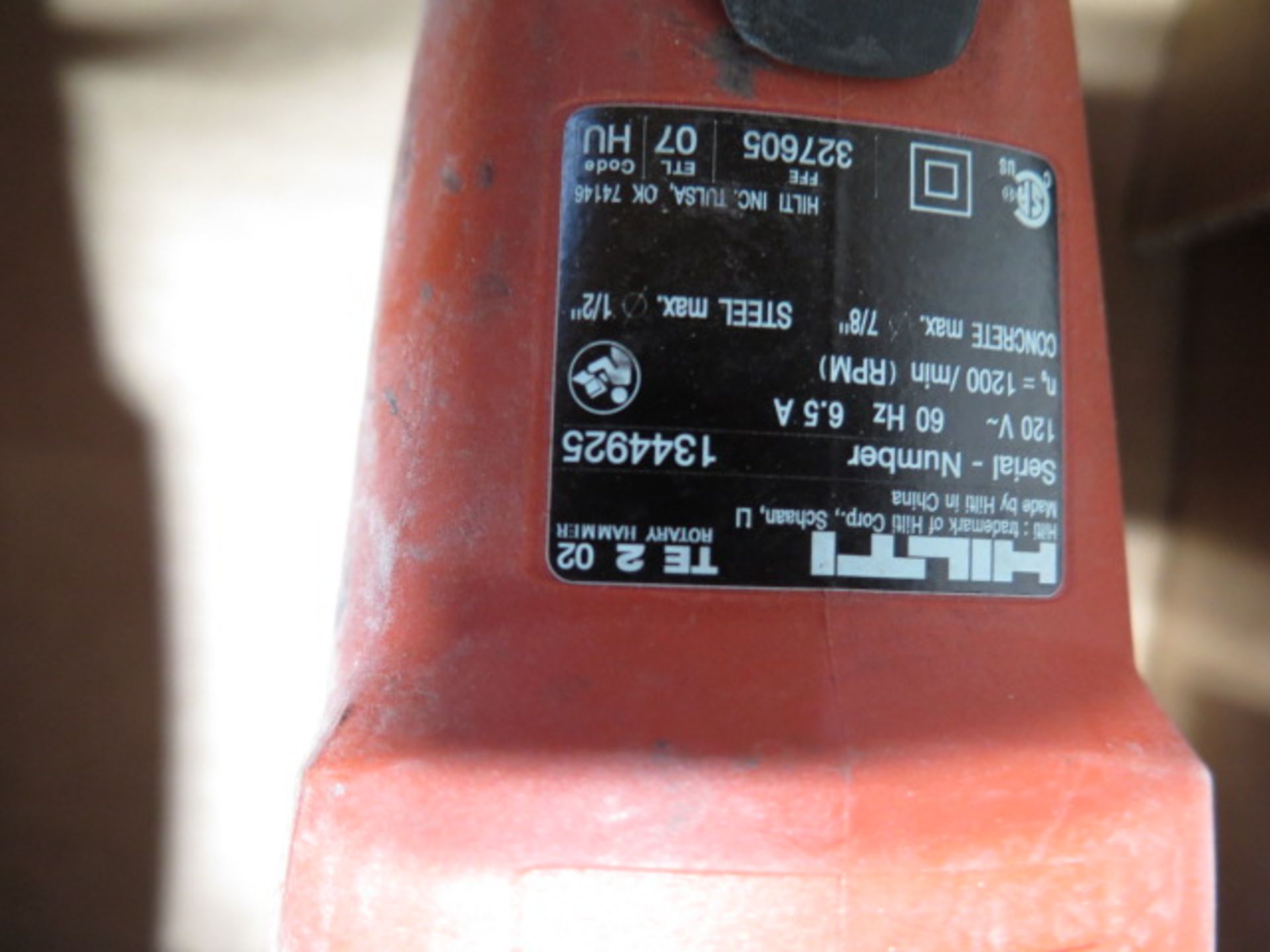 Hilti TE2 Electric Rotary Hammers (2) (SOLD AS-IS - NO WARRANTY) - Image 4 of 4