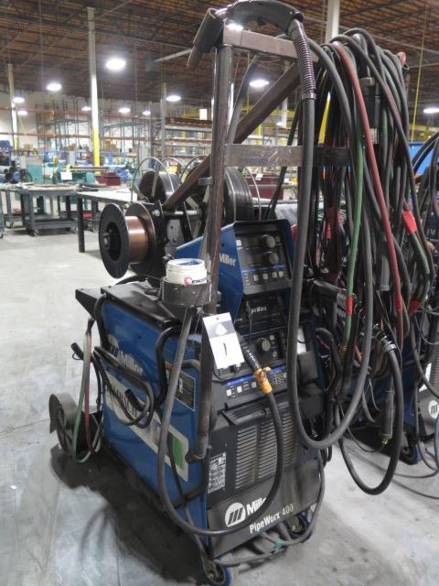 Miller PipeWorx 400 Arc welding Source s/n MD100033G w/ Miller PipeWorx Dual Feed Wire, SOLD AS IS