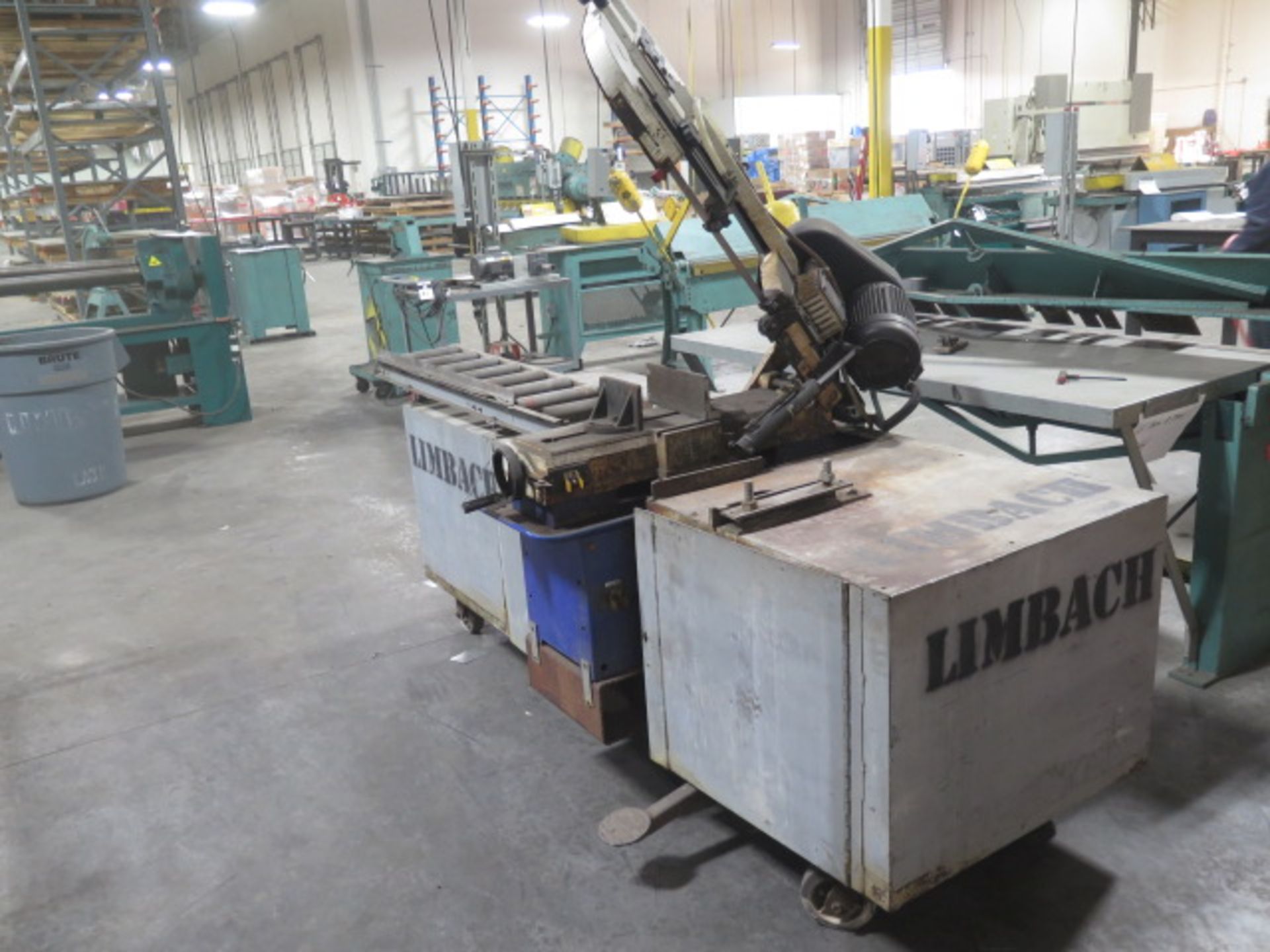 Import mdl. RF712N 7" Horixontal Band Saw s/n 671972 w/ Rolling Table, Conveyor, Coolant (SOLD AS-IS