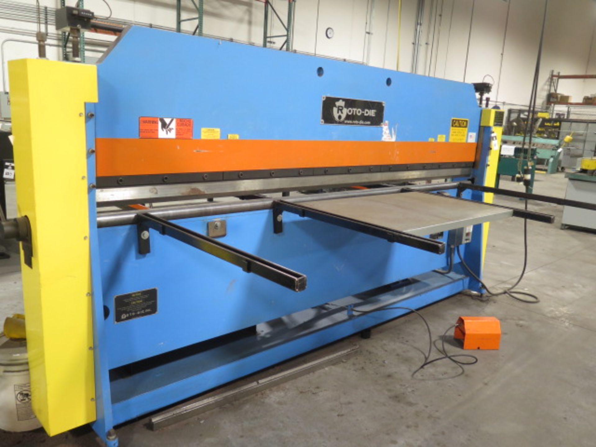 Roto-Die mdl. 10 10' Hyd Press Brake s/n R12036 w/ 4-Die Positions, Manual Back Gauge, SOLD AS IS - Image 3 of 10