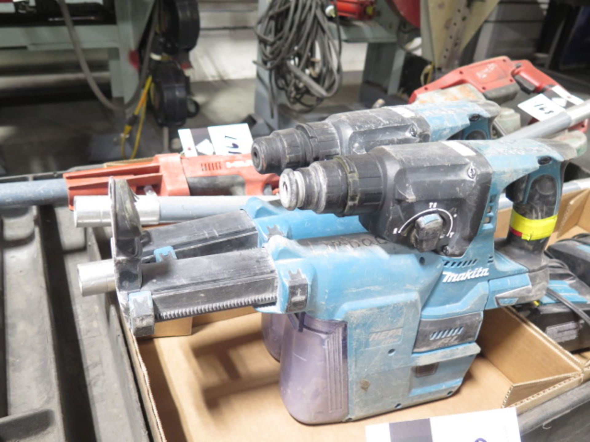 Makita 18V Rotary Hammers (2) w/ Dust Extractors, Battery and Chargers (SOLD AS-IS - NO WARRANTY) - Image 2 of 6