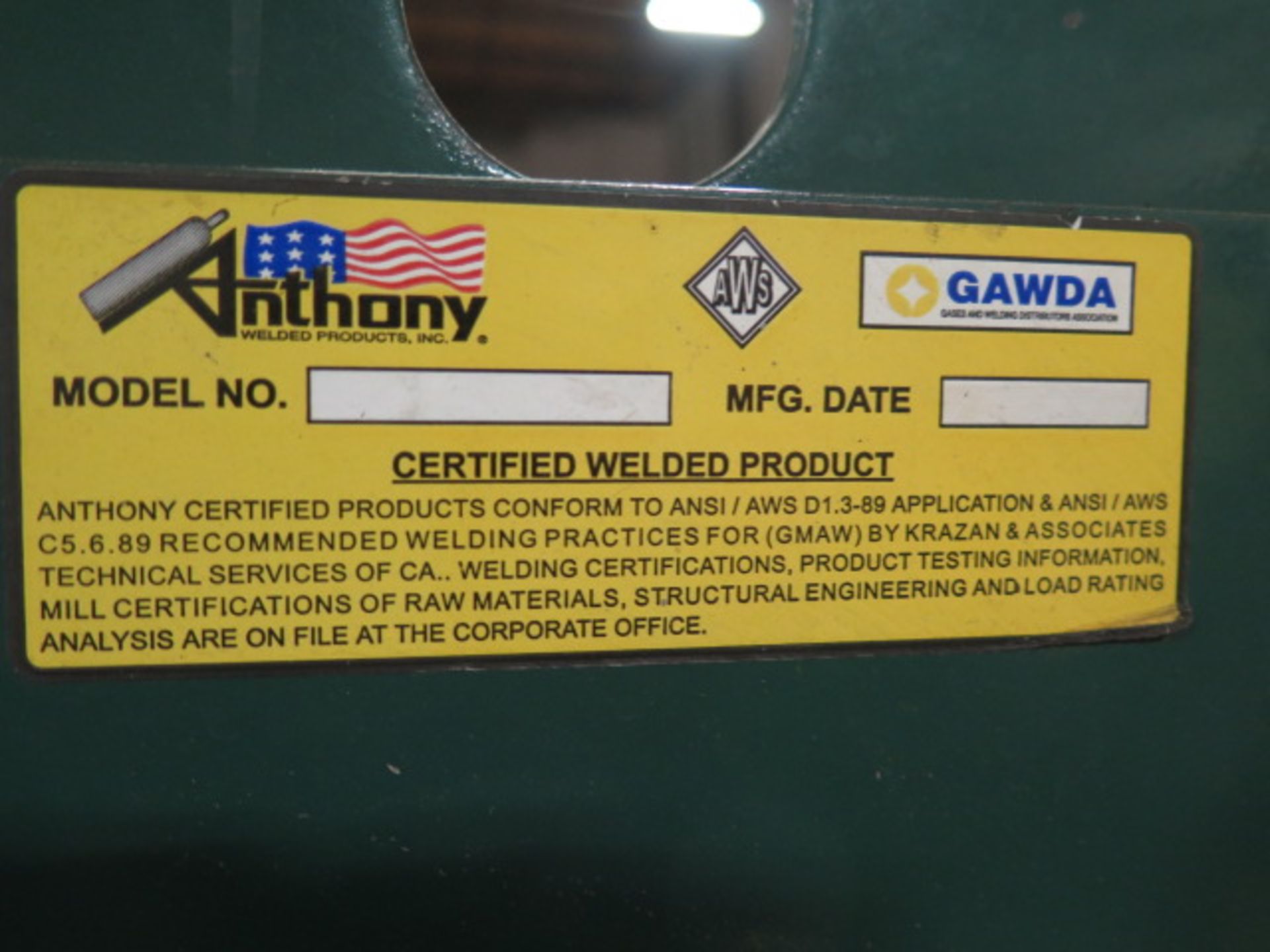 Anthony Welding Torch Carts (2) (SOLD AS-IS - NO WARRANTY) - Image 5 of 5