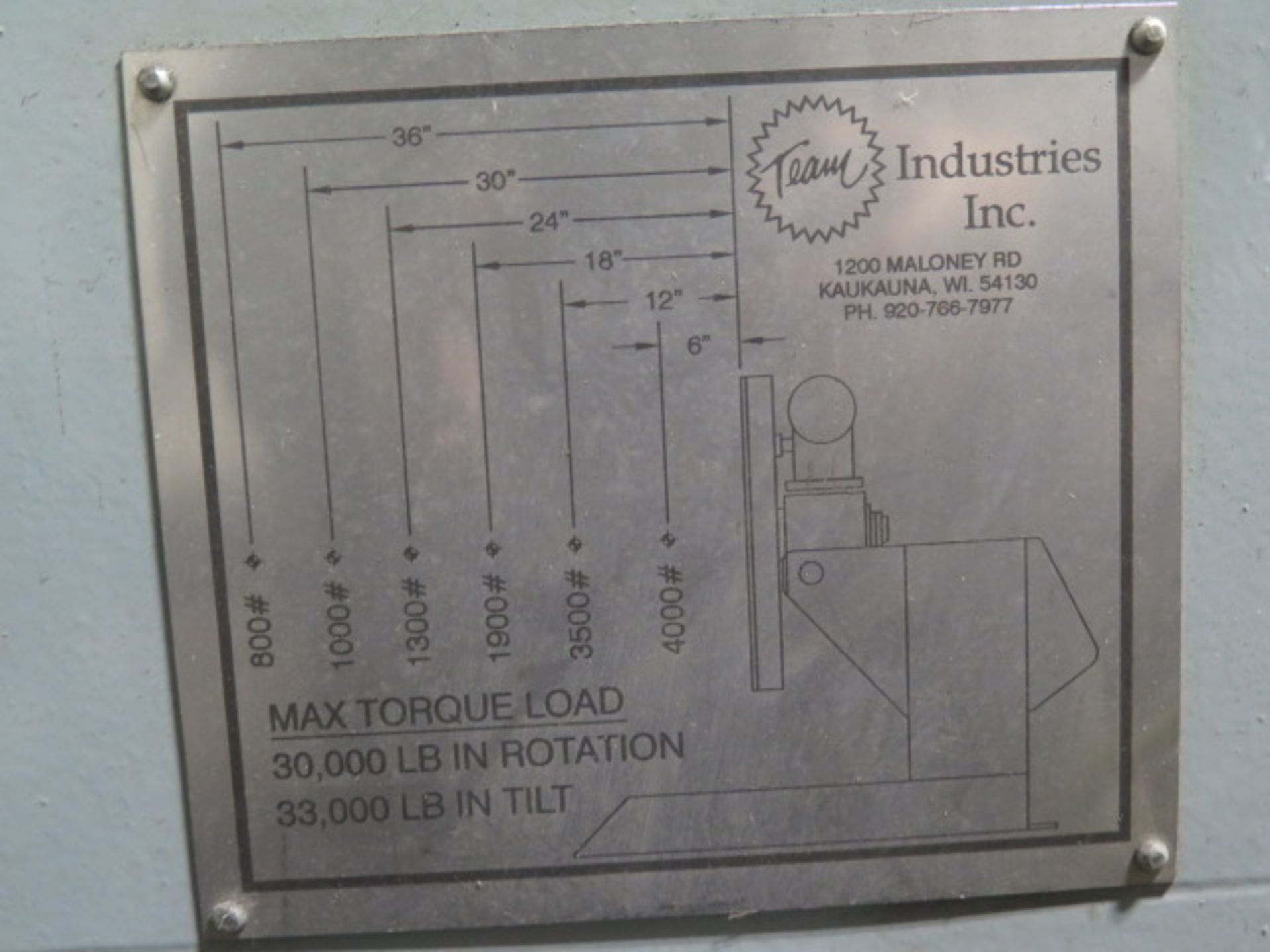 Team Industries 30,000 Lb Cap Welding Positioner s/n JRP45-000810 w/ 32" 3-Jaw Chuck (SOLD AS-IS - - Image 7 of 7