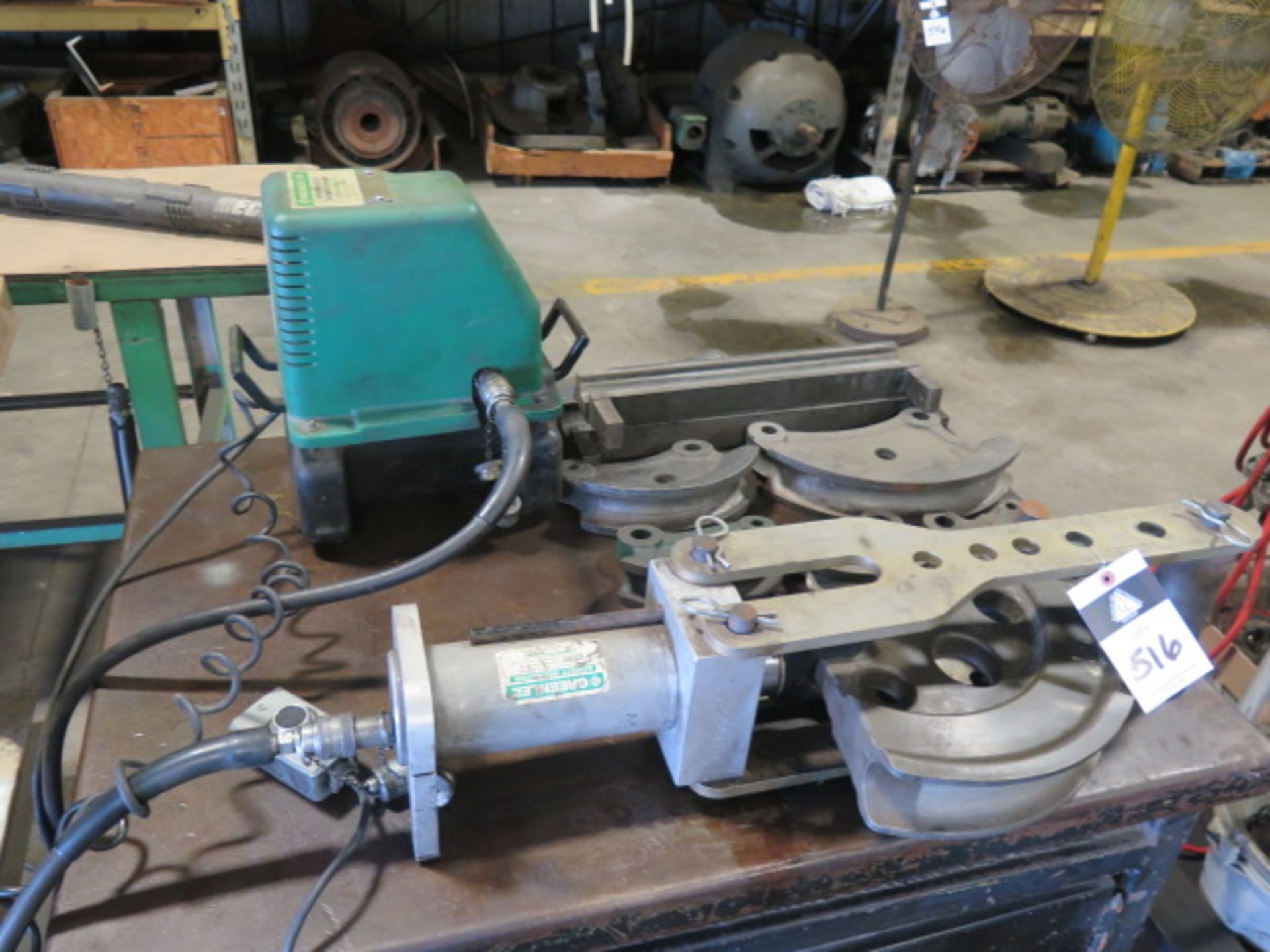 Greenlee Hydraulic Pipe Bender Set w/ Electric Hyd Power Unit, Bending Dies and Table SOLD AS IS - Image 2 of 11