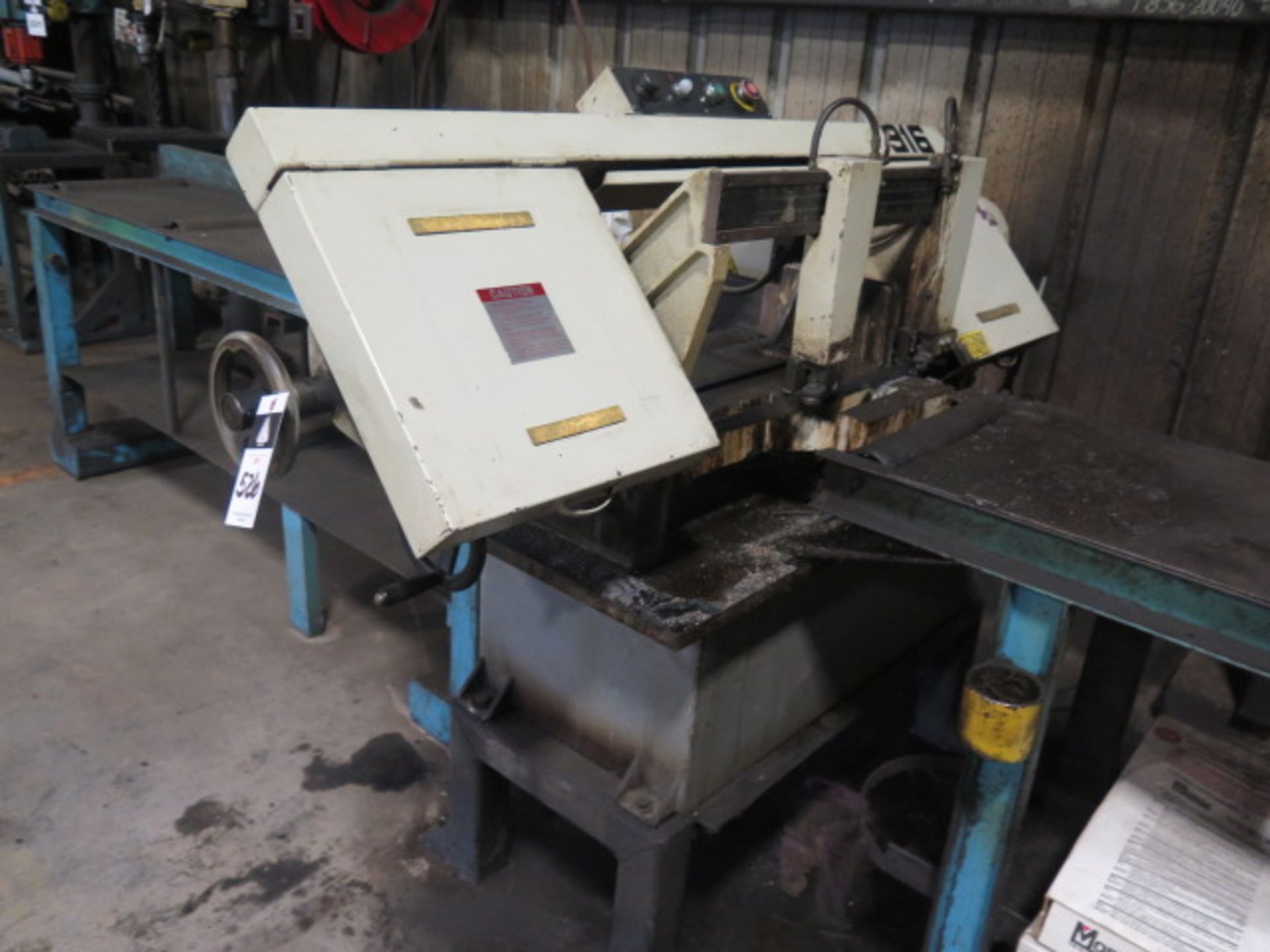 Import mdl. 916 9" Horizontal Band Saw w/ Manual Clampingm Coolant, Conveyors (SOLD AS-IS - NO - Image 2 of 6