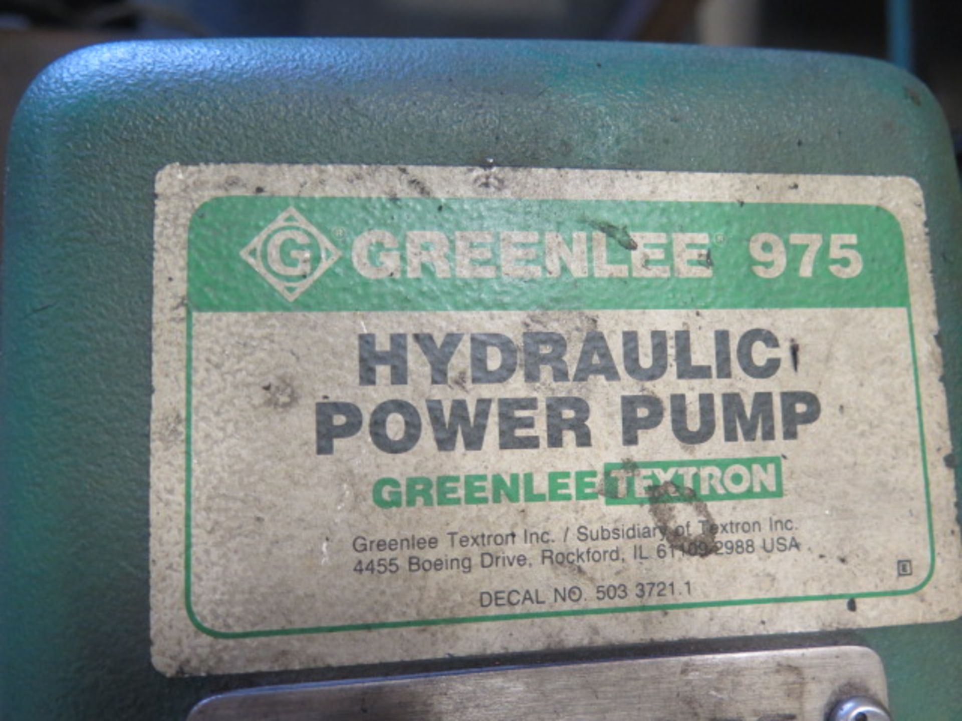 Greenlee Hydraulic Pipe Bender Set w/ Electric Hyd Power Unit, Bending Dies and Table SOLD AS IS - Image 11 of 11