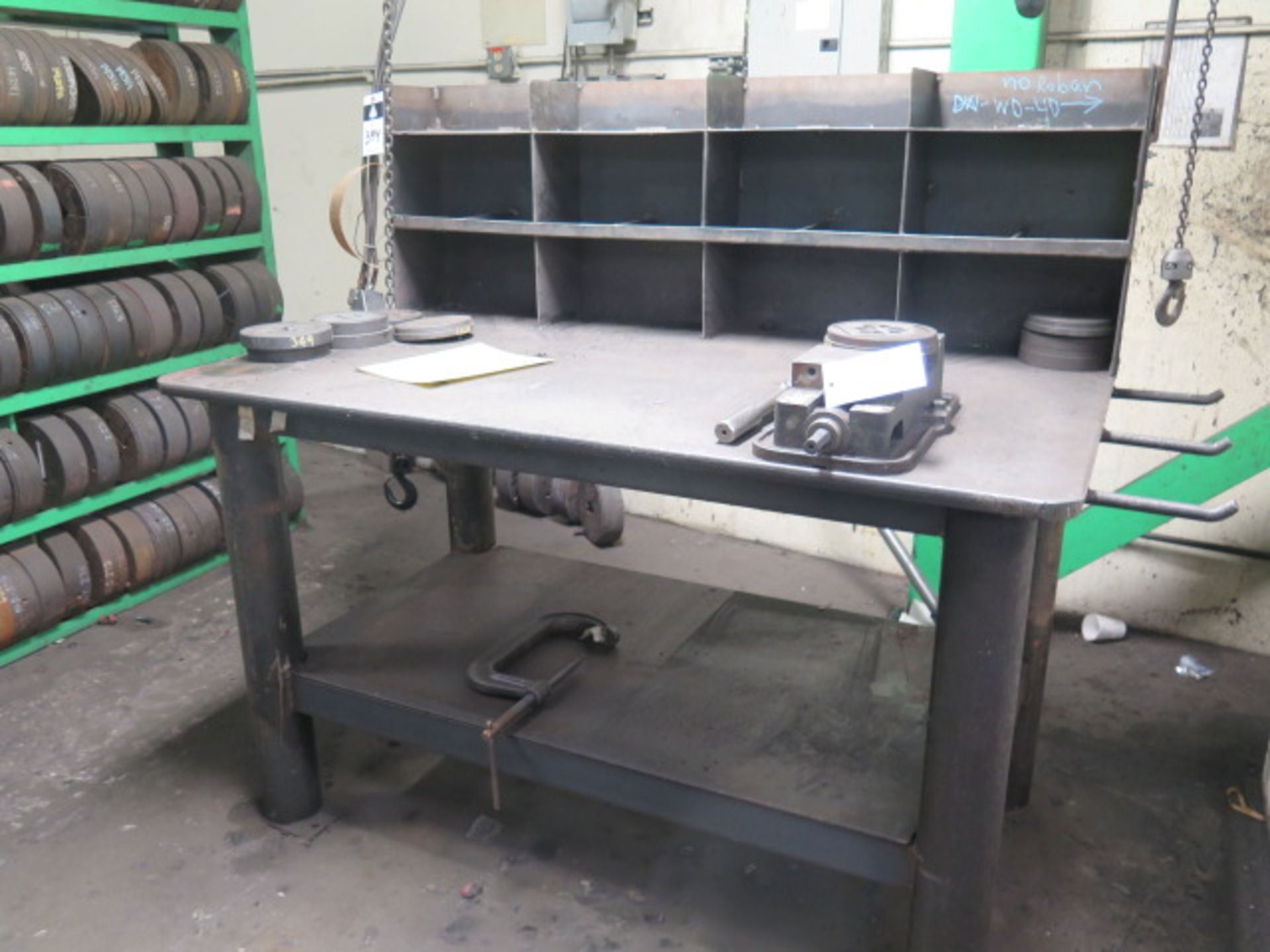 6" Angle-Lock Vise w/ 36" x 60" x 1" Heavy Duty Steel Table (SOLD AS-IS - NO WARRANTY) - Image 3 of 6