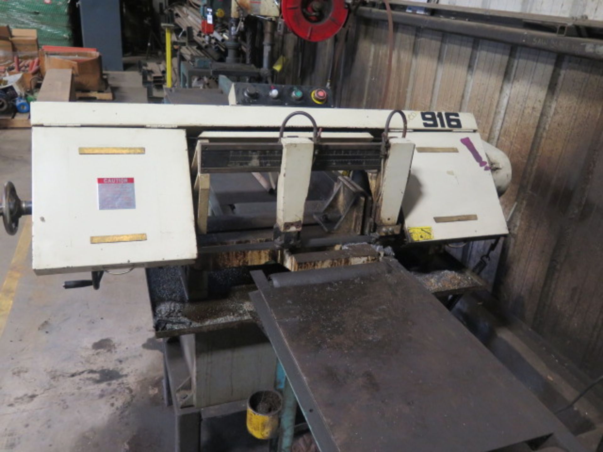 Import mdl. 916 9" Horizontal Band Saw w/ Manual Clampingm Coolant, Conveyors (SOLD AS-IS - NO