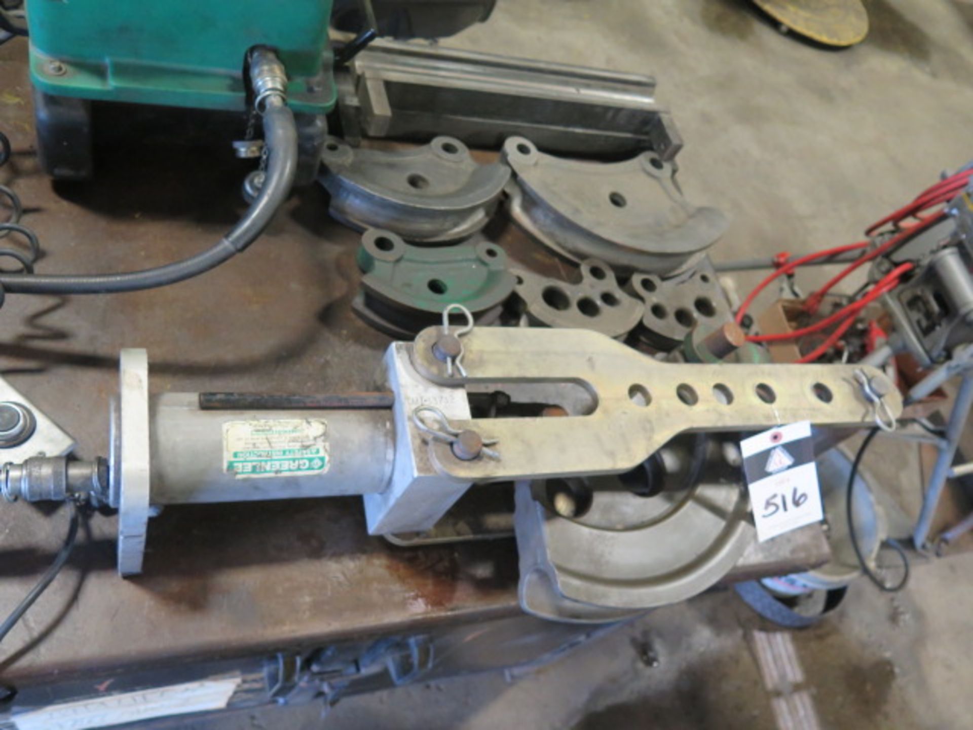 Greenlee Hydraulic Pipe Bender Set w/ Electric Hyd Power Unit, Bending Dies and Table SOLD AS IS - Image 3 of 11
