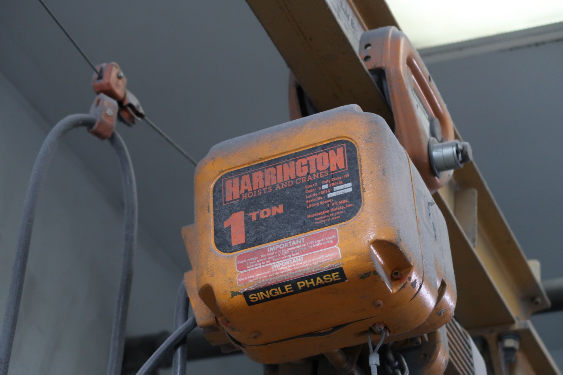 Spanco 1 Ton Portable A-Frame Gantry w/ Harrington Electric Hoist (SOLD AS-IS - NO WARRANTY) - Image 7 of 7