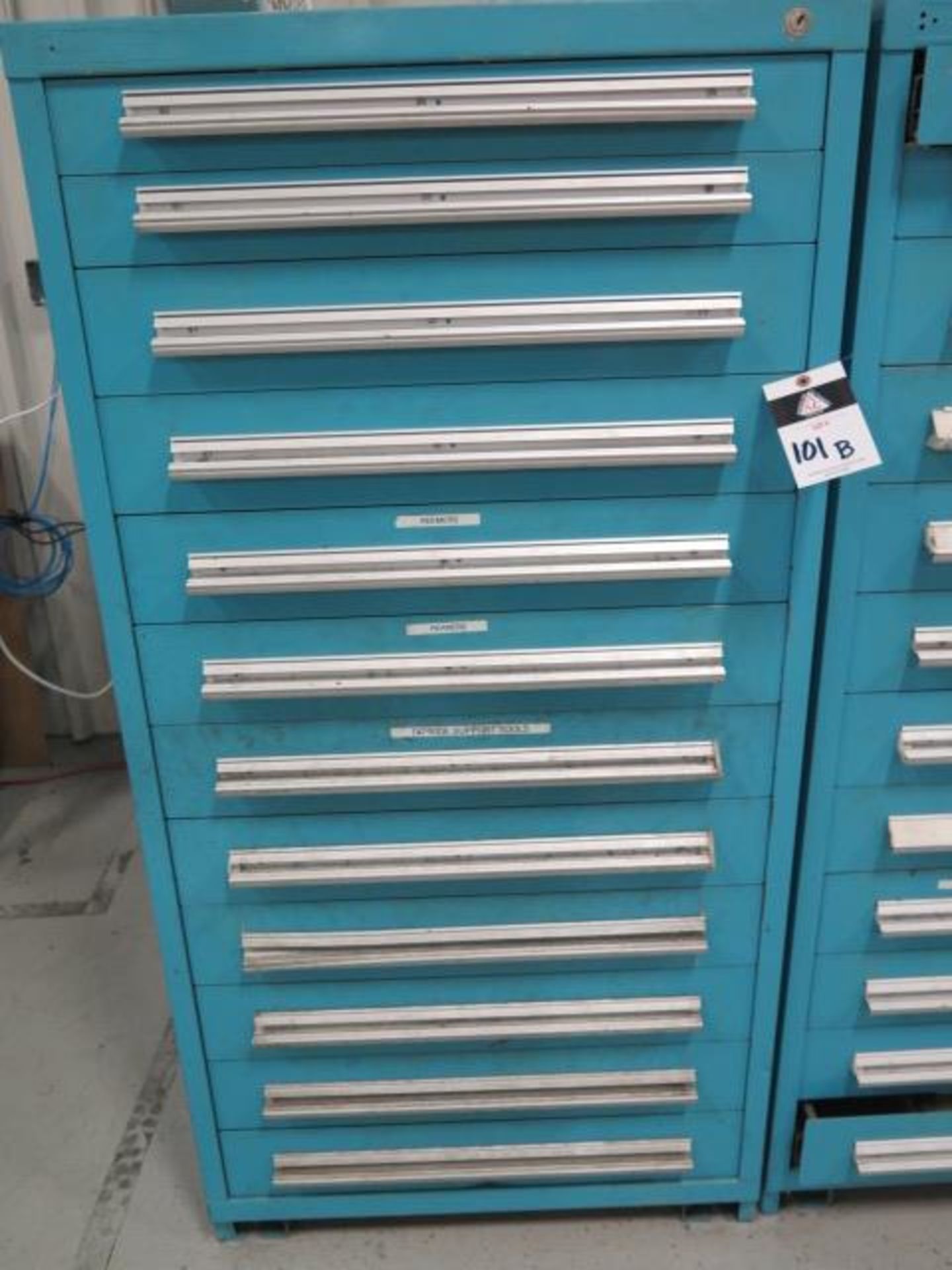 Equipto 12-Drawer Tooling Cabinet w/ Reamers and Misc Tooling (SOLD AS-IS - NO WARRANTY)