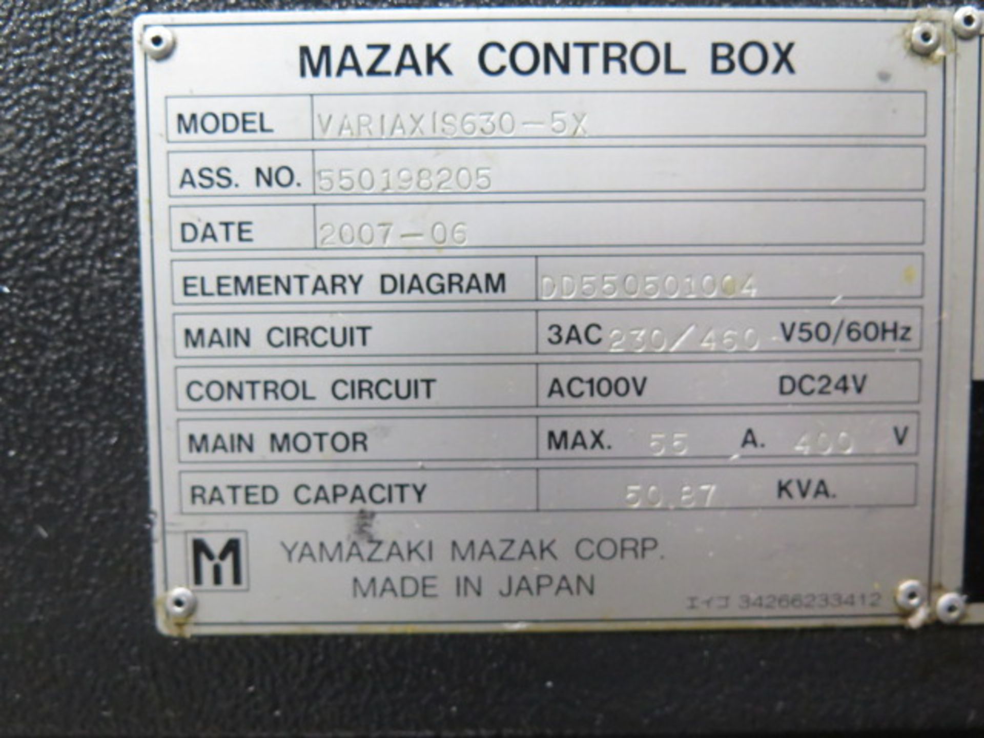 2007 Mazak Variaxis 630-5XII 2-Pallet 5-Axis CNC Vertical Machining Center s/n 198205 SOLD AS IS - Image 32 of 33