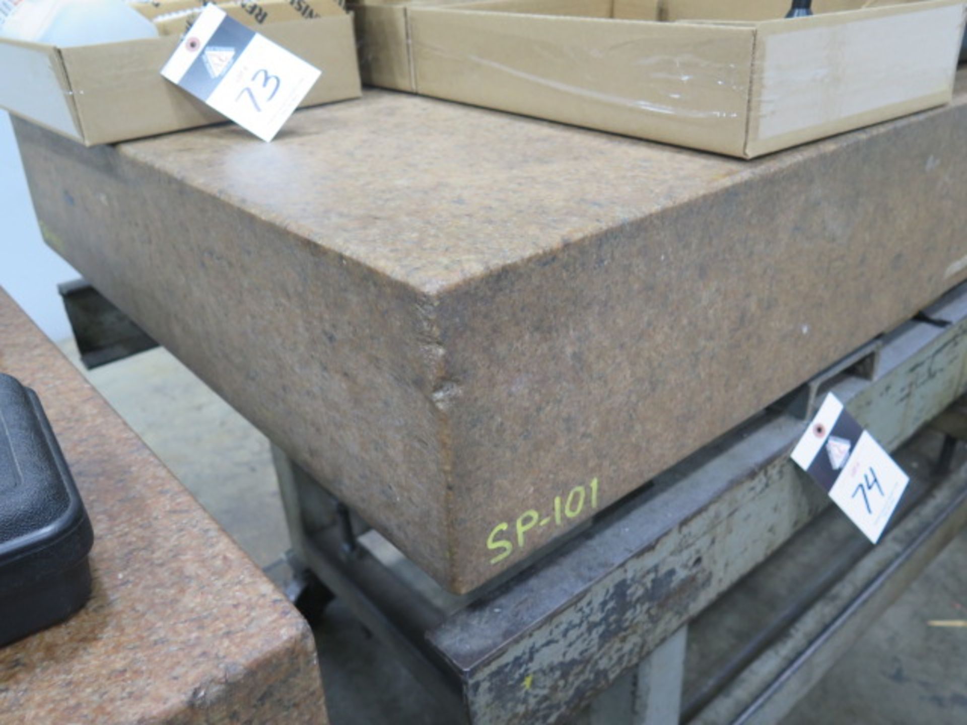 Starrett Crystal Pink 36" x 72" x 8" Granite Surface Plate w/ Roll Stand (SOLD AS-IS - NO WARRANTY) - Image 3 of 3