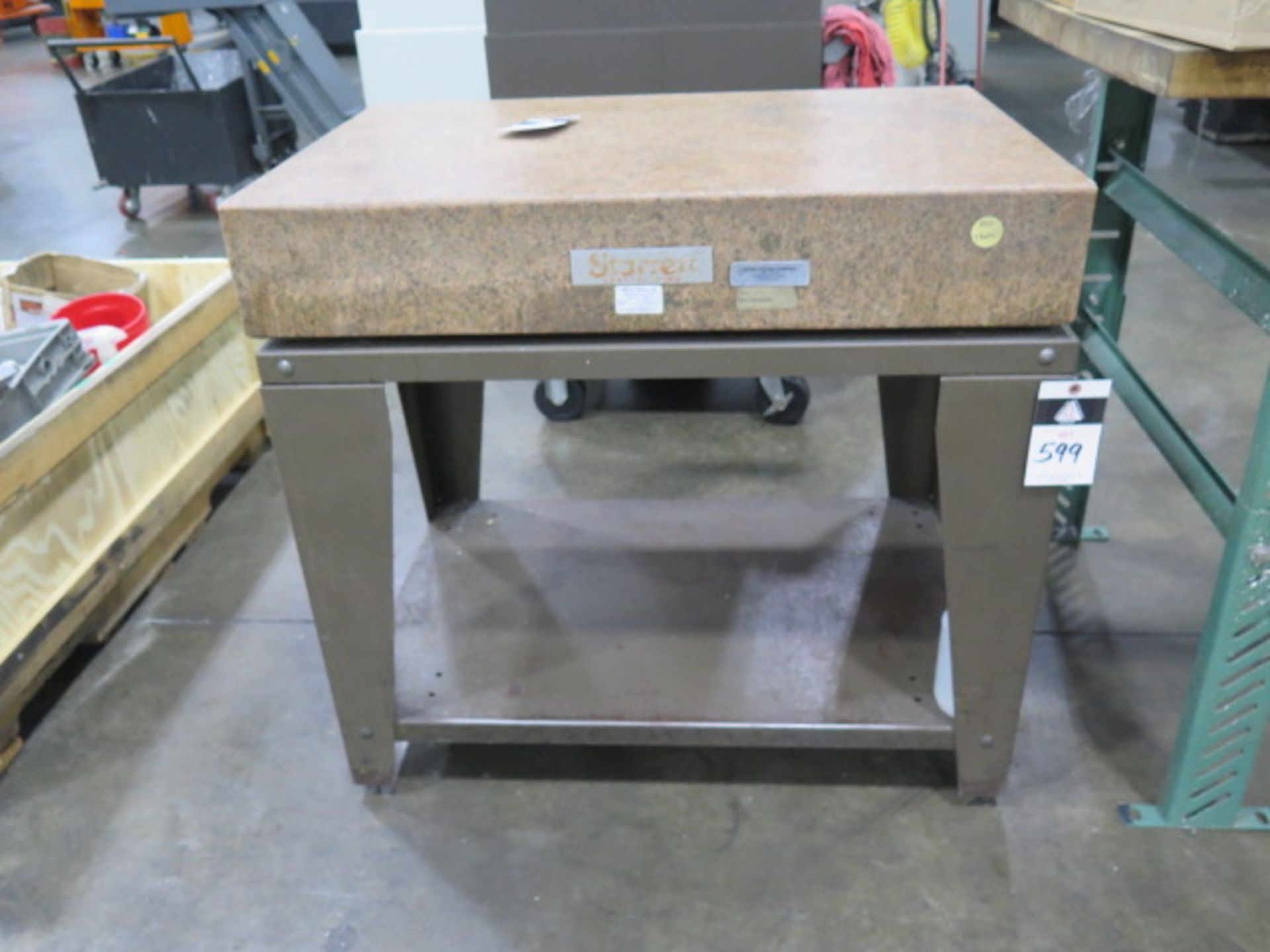 Starrett Crystal Pink 36” x 48” x 6” Granite Surface Plate w/ Stand (SOLD AS-IS - NO WARRANTY)