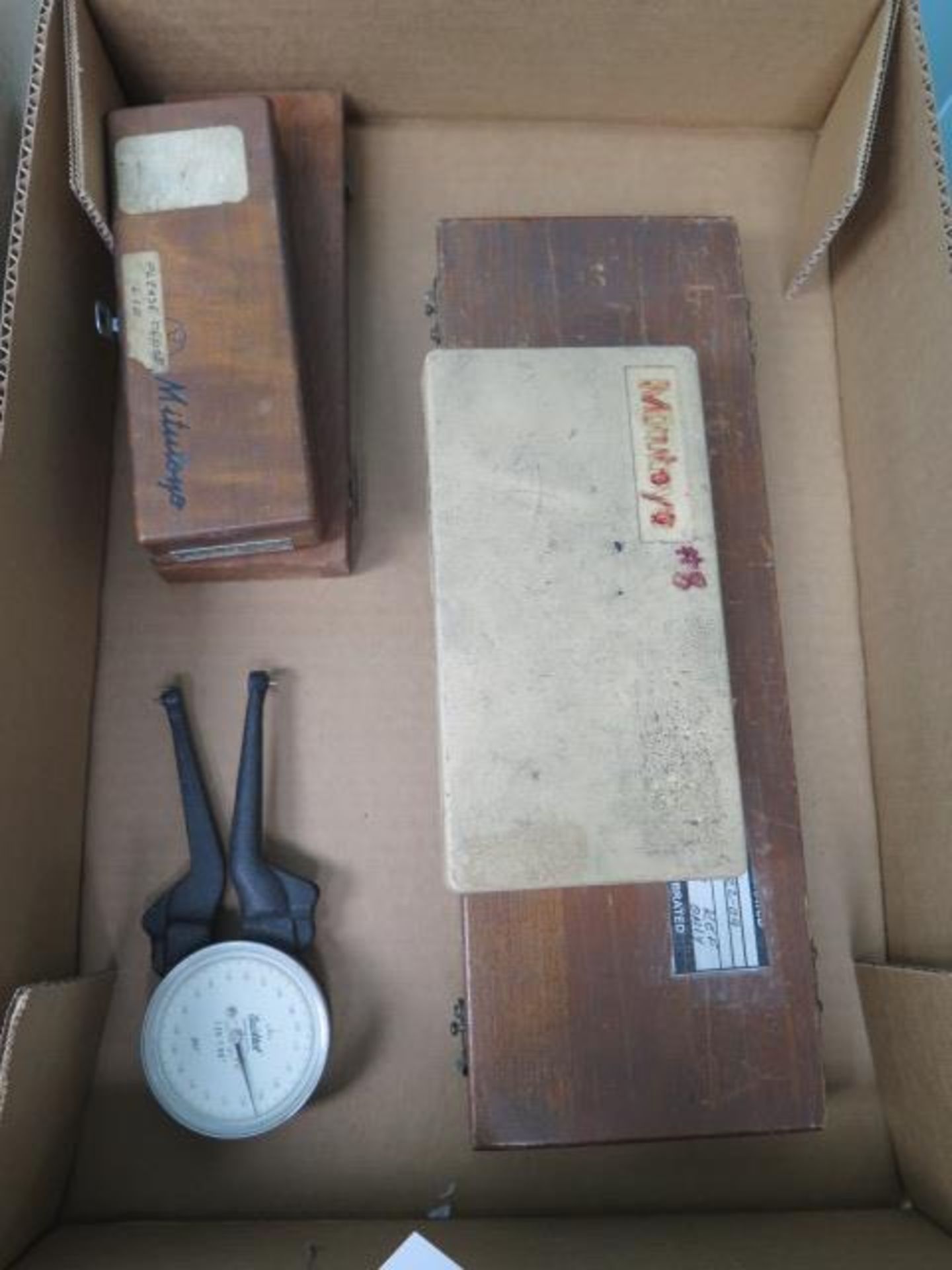 Starrett 1.5"-12" ID Mic, Mitutoyo 0-1" Anvil Mic, Quick-Test 1.2"-1.6" Dial ID Groove gage, - Image 2 of 7