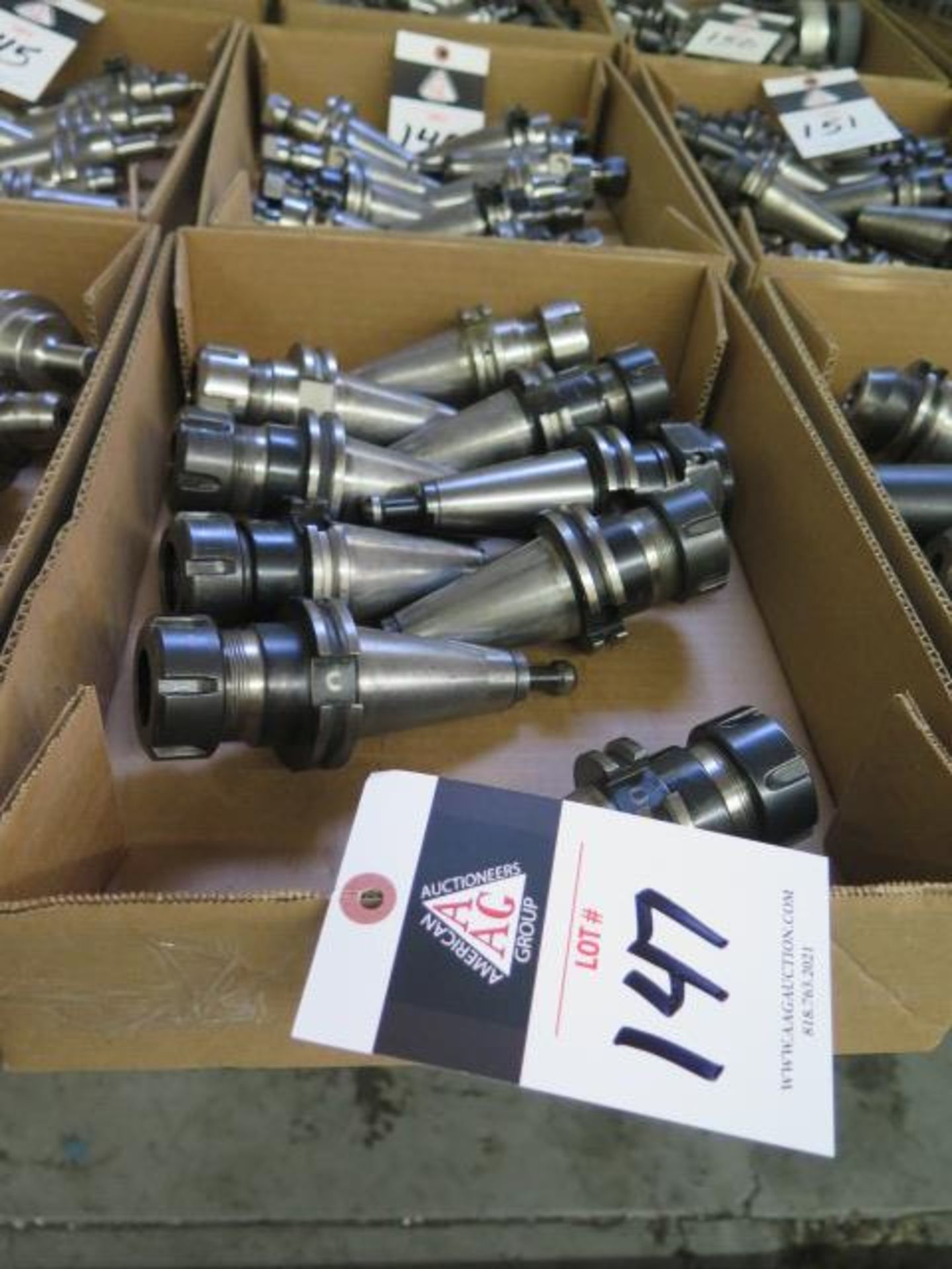 CAT-40 Taper Collet Chucks (9) (SOLD AS-IS - NO WARRANTY)