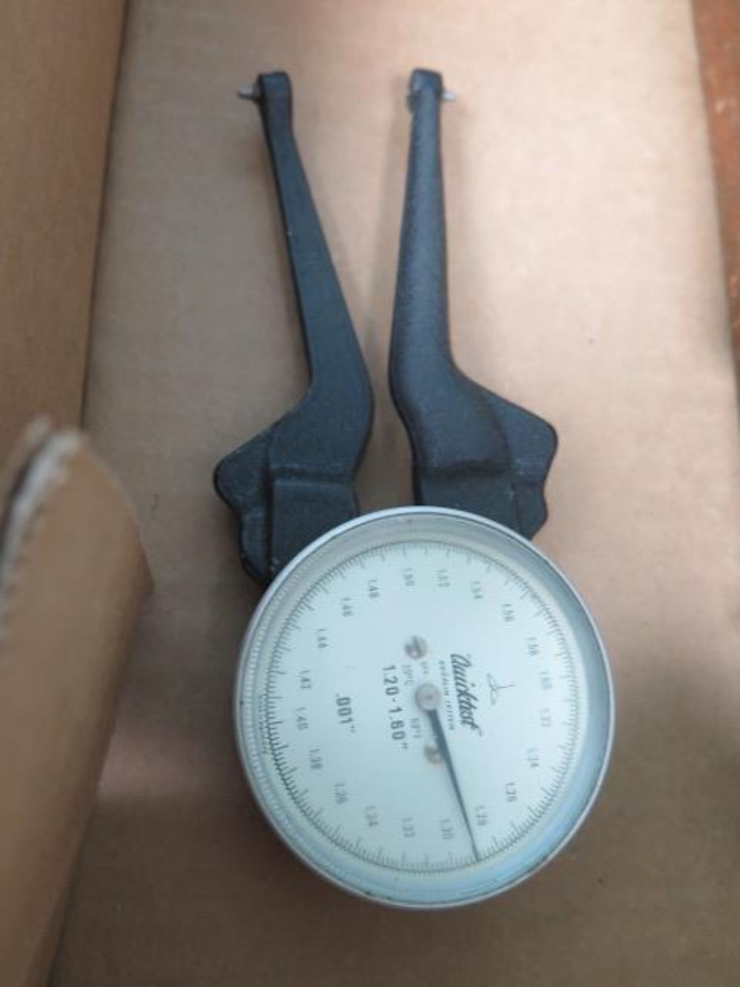 Starrett 1.5"-12" ID Mic, Mitutoyo 0-1" Anvil Mic, Quick-Test 1.2"-1.6" Dial ID Groove gage, - Image 3 of 7