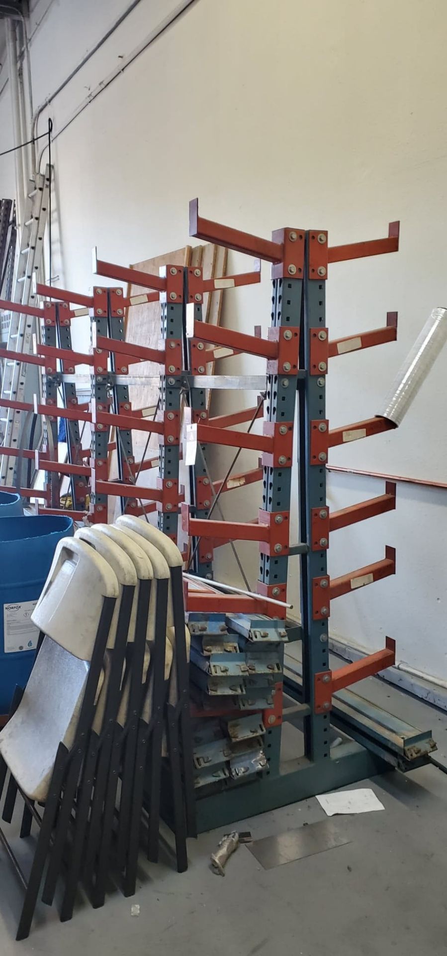 2-Sided Cantilever Material Rack ONLY NO Content (SOLD AS-IS - NO WARRANTY)