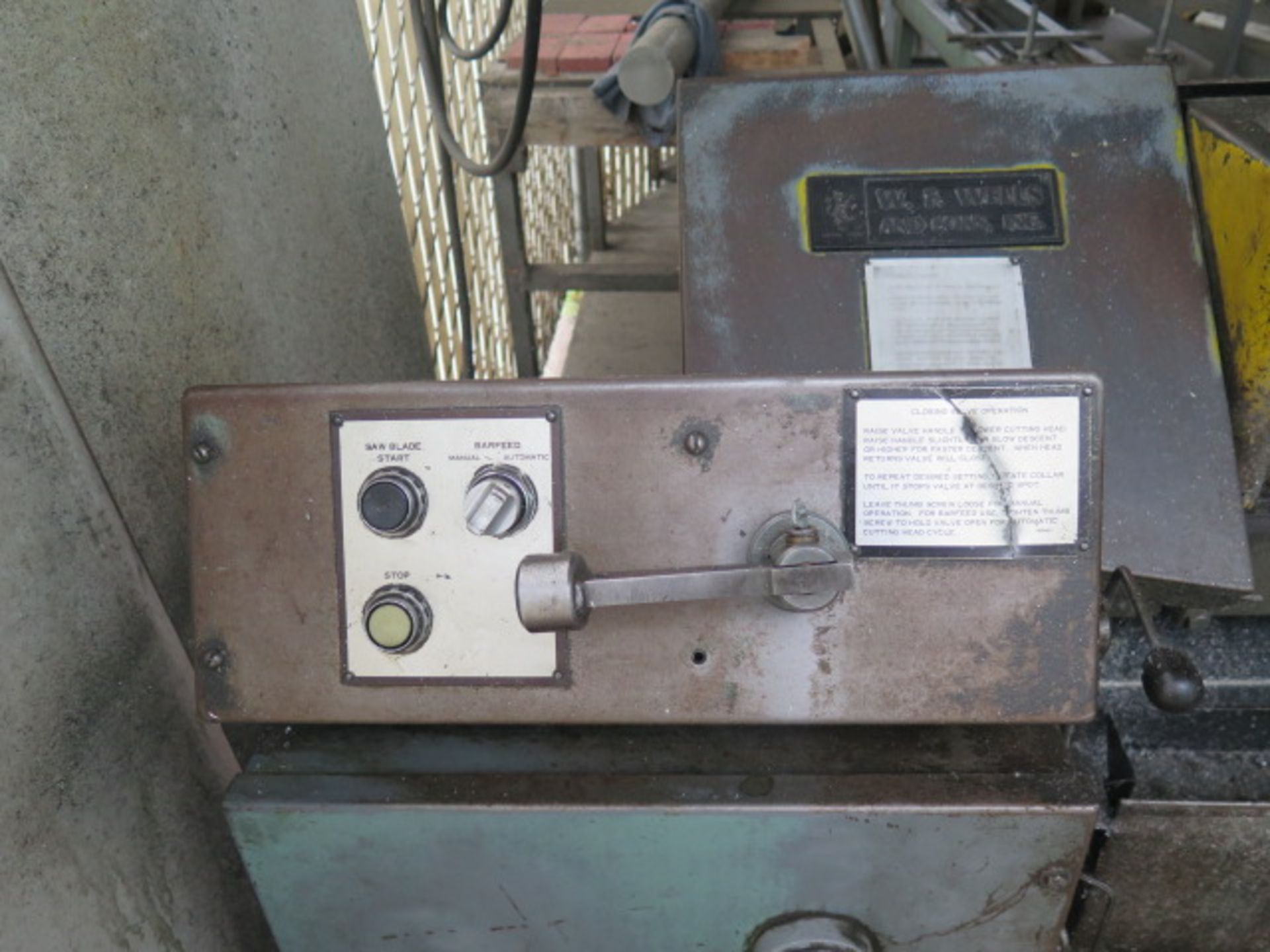 W.F. Wells Automatic 9" Horizontal Band Saw w/ Work Stop, Coolant (SOLD AS-IS - NO WARRANTY) - Image 4 of 7