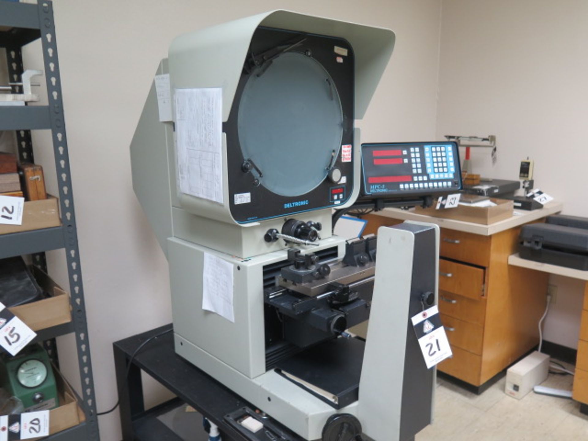 Deltronic DH214-MPC5E 14” Optical Comparator s/n 259074202 w/Deltronic MPC-5 Programmable SOLD AS IS - Image 3 of 12
