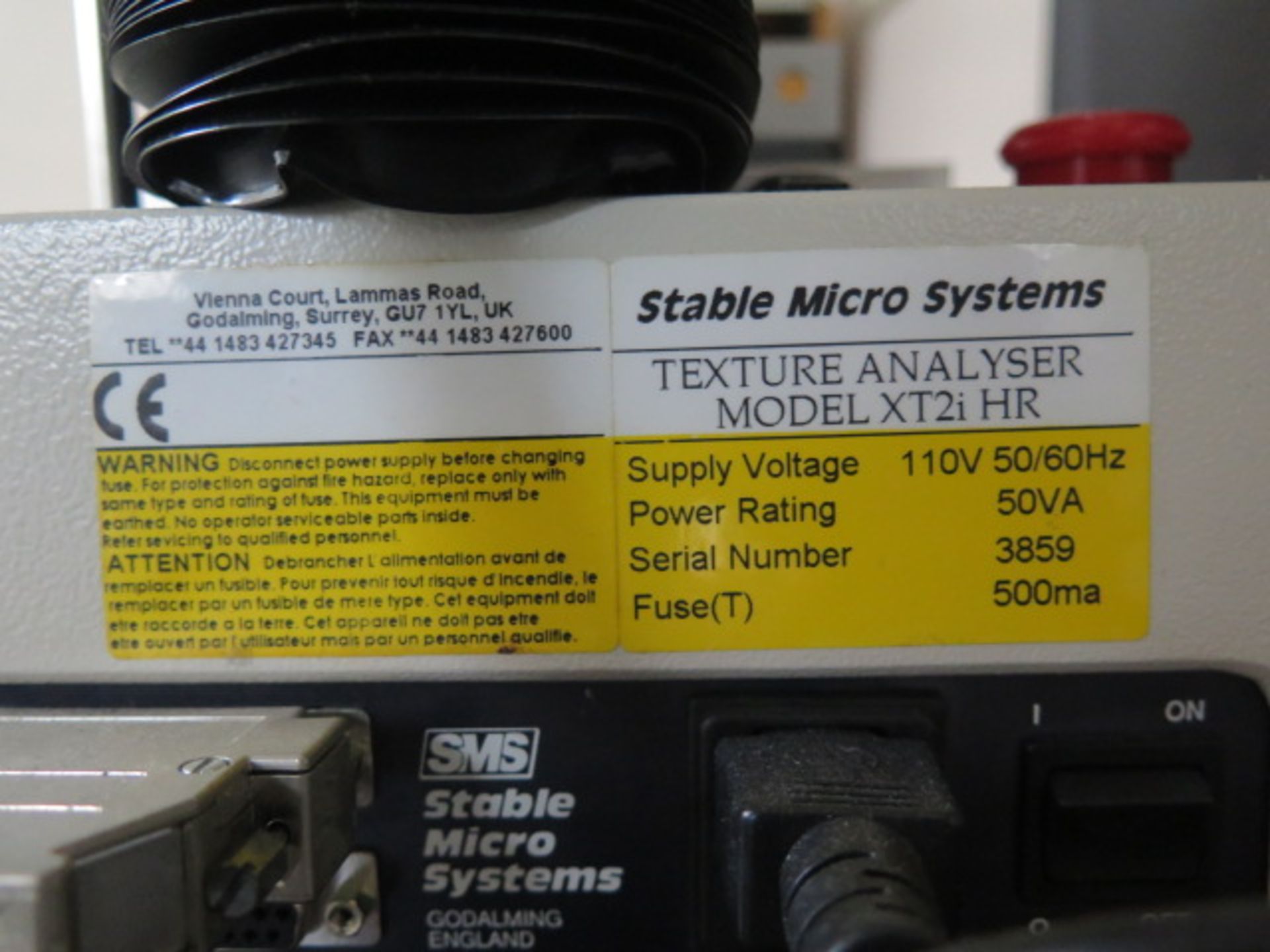 Stable Micro Systems TA-XT2i-HR Texture Analyzer (SOLD AS-IS - NO WARRANTY) - Image 9 of 9