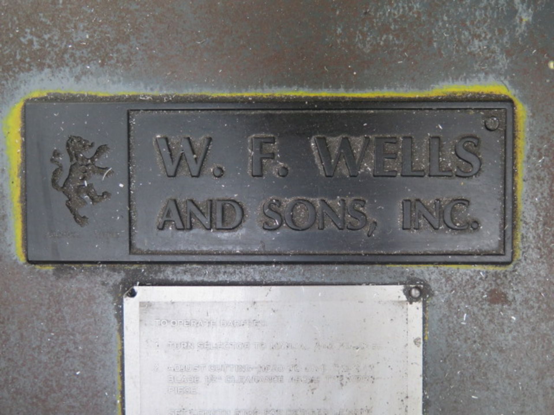 W.F. Wells Automatic 9" Horizontal Band Saw w/ Work Stop, Coolant (SOLD AS-IS - NO WARRANTY) - Image 7 of 7