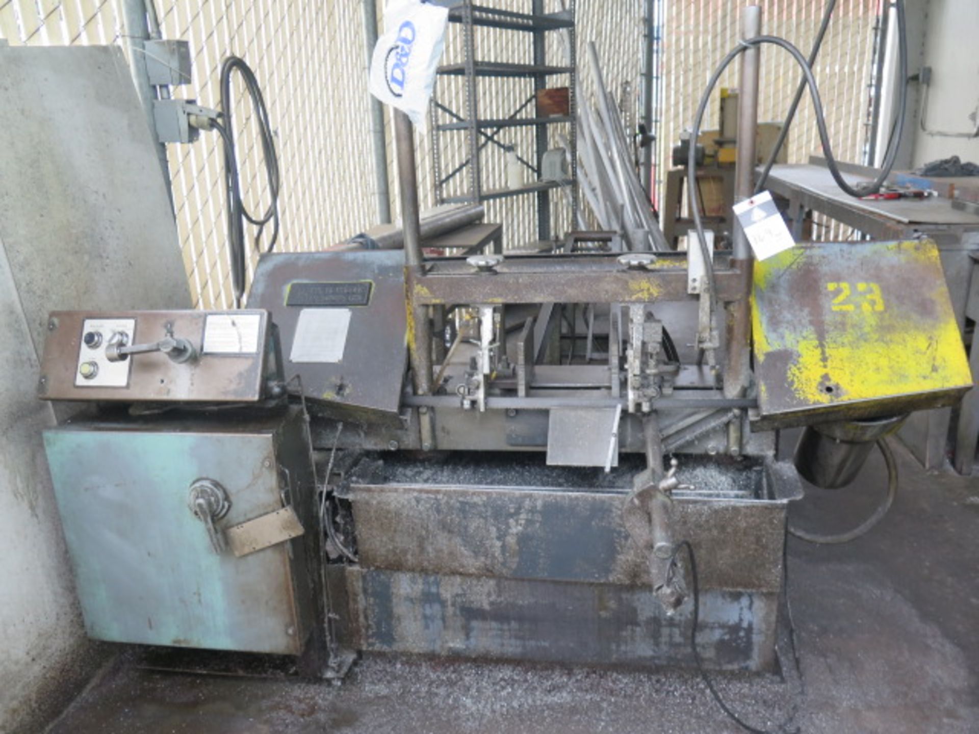 W.F. Wells Automatic 9" Horizontal Band Saw w/ Work Stop, Coolant (SOLD AS-IS - NO WARRANTY)